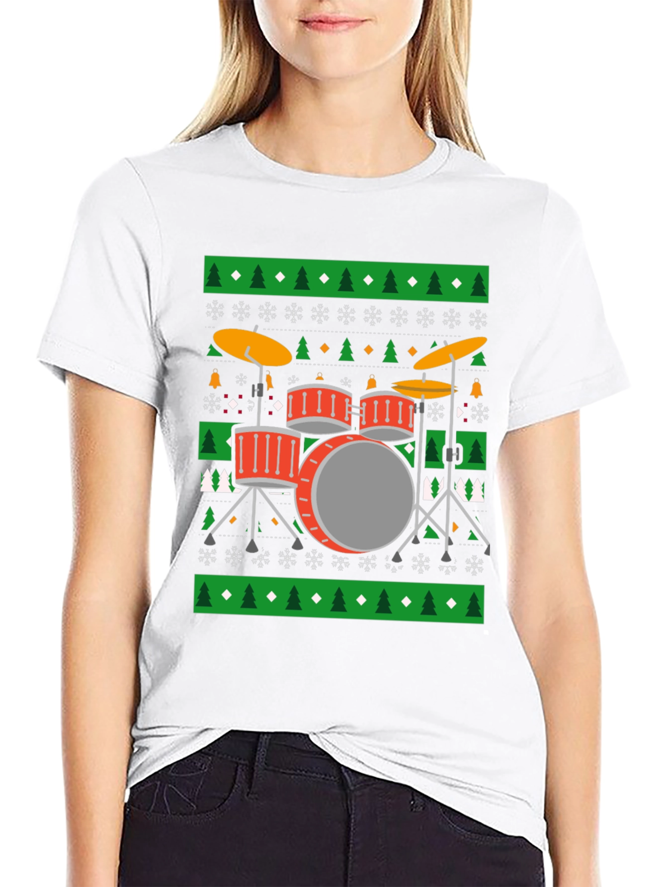 Drum Kit Ugly Christmas Sweater T-Shirt