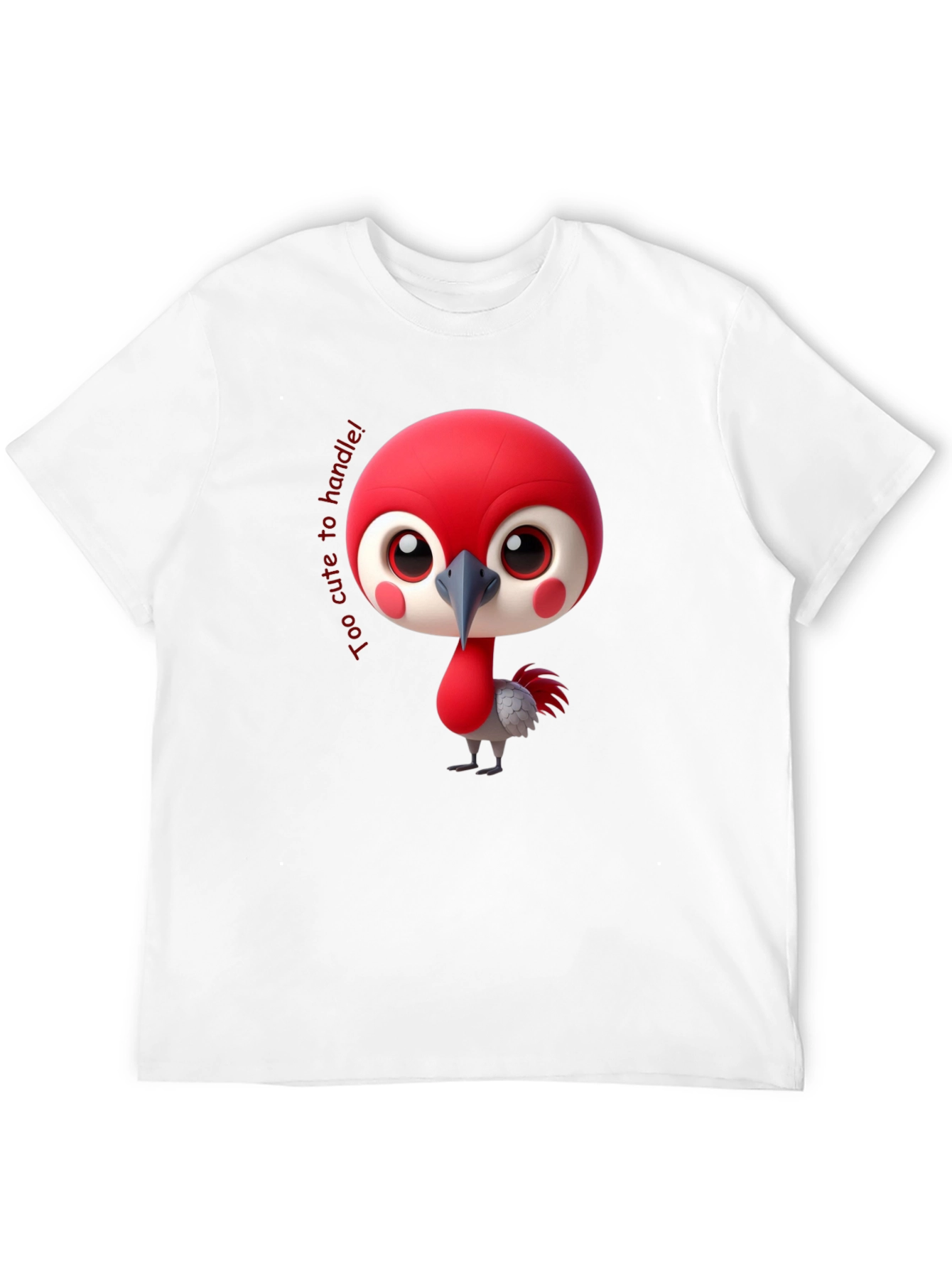 Cute Bird Cartoon Black T-Shirt