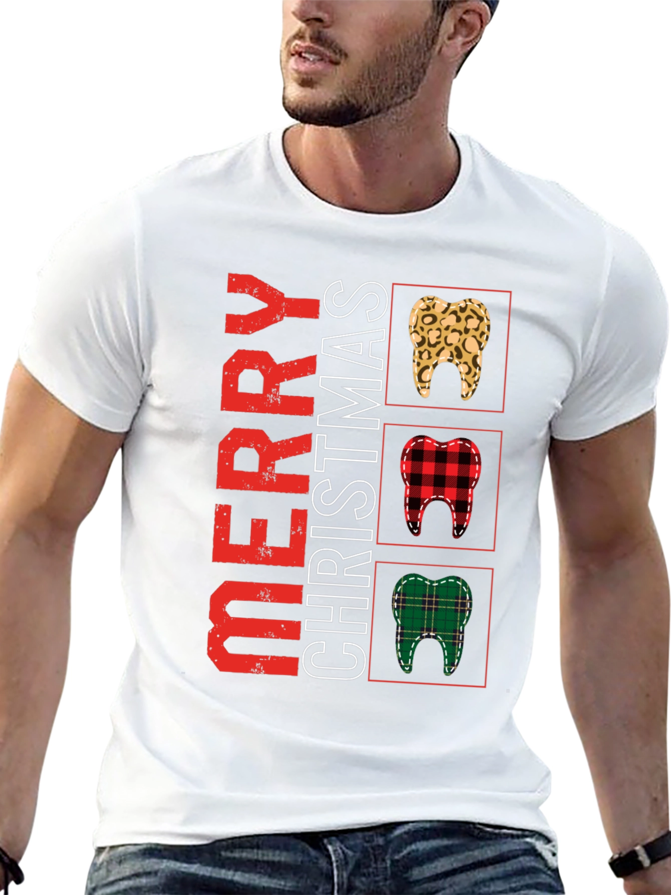 Merry Christmas Dentist T-Shirt Novelty Holiday Tee