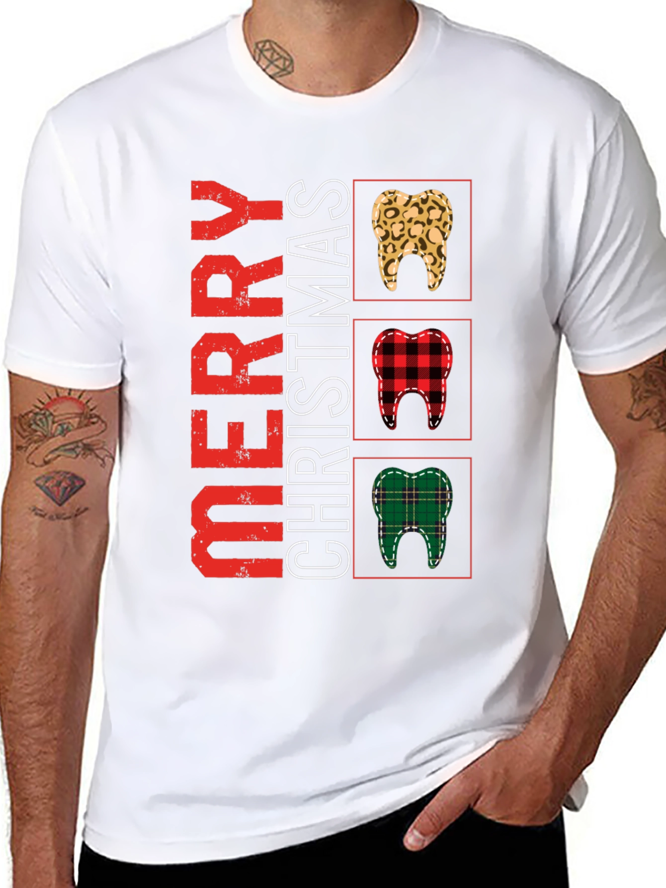 Merry Christmas Dentist T-Shirt Novelty Holiday Tee