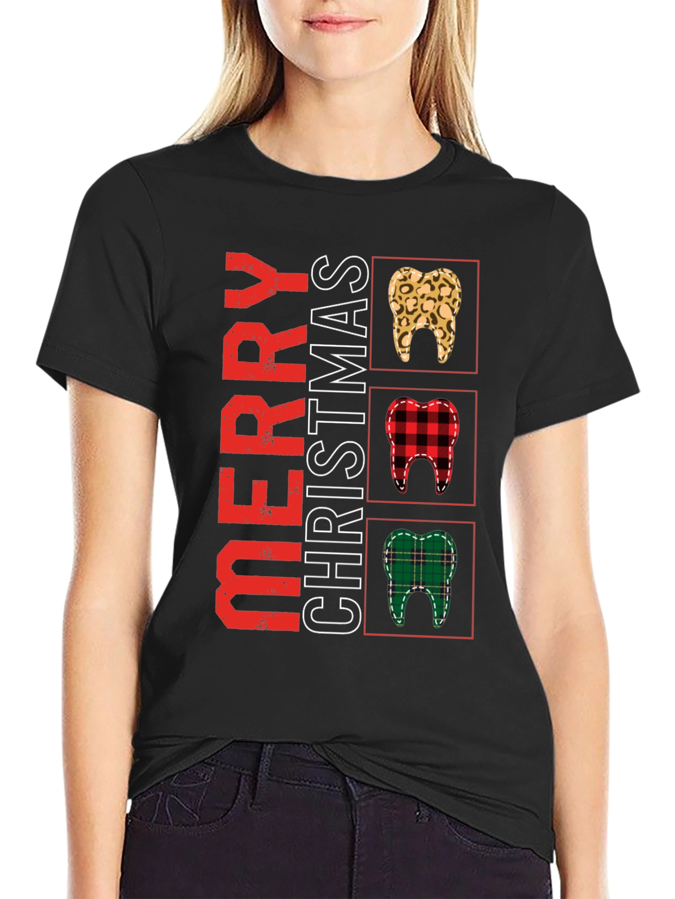 Merry Christmas Dentist T-Shirt Novelty Holiday Tee
