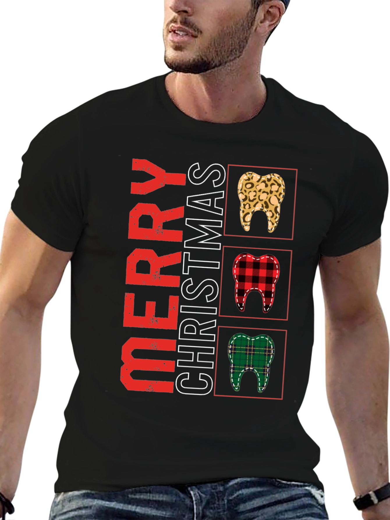 Merry Christmas Dentist T-Shirt Novelty Holiday Tee