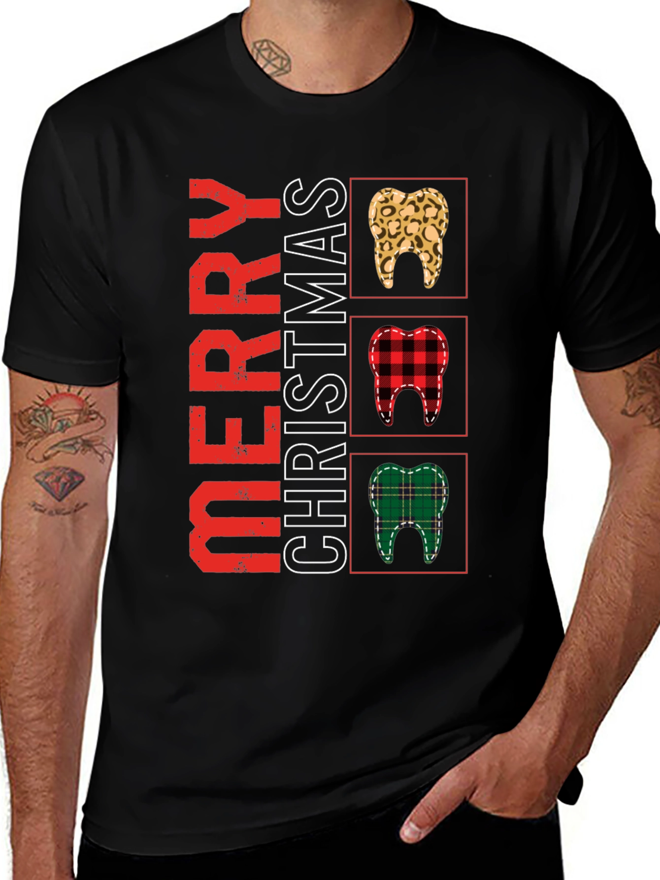 Merry Christmas Dentist T-Shirt Novelty Holiday Tee
