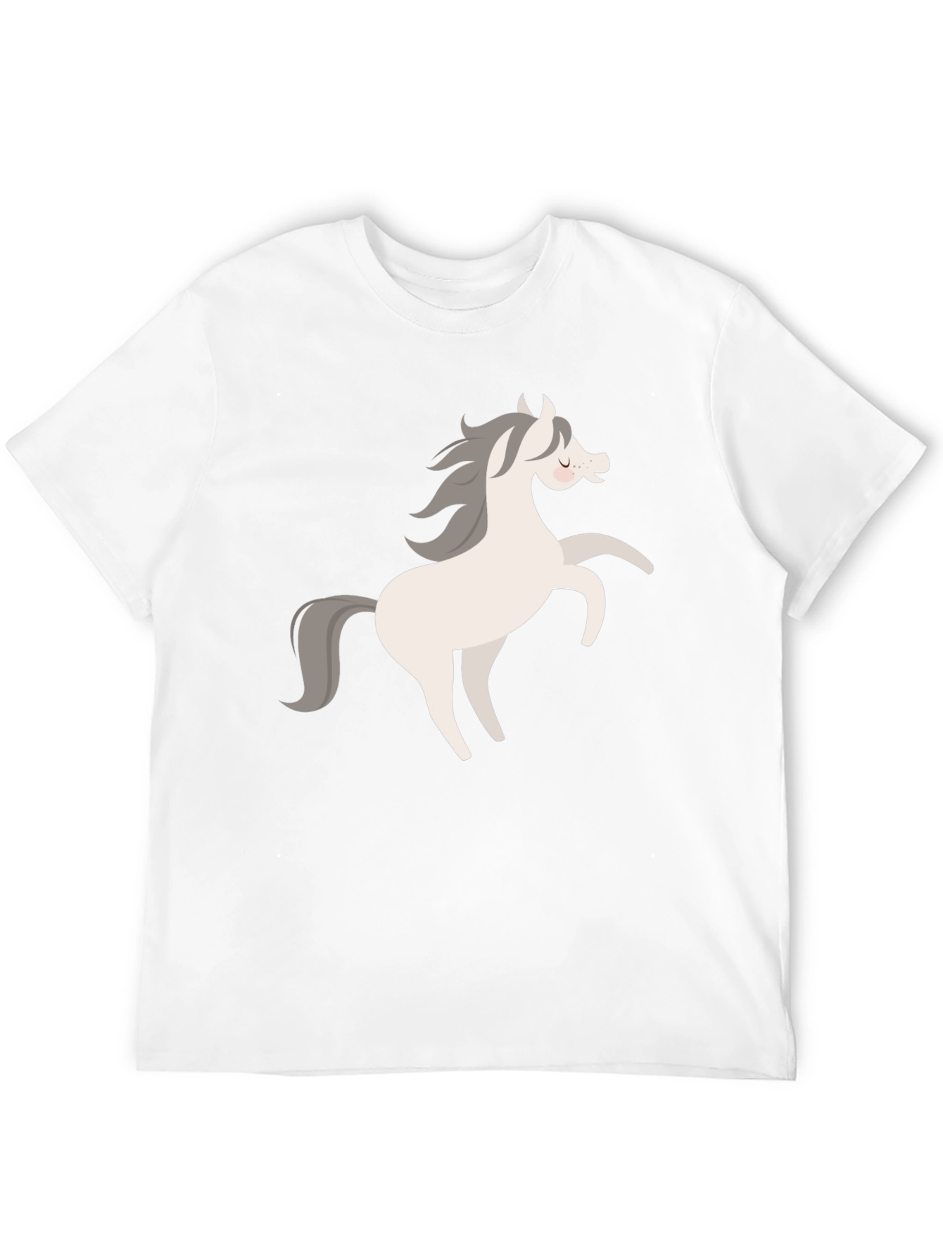 Black Tee with Cartoon Horse Graphic