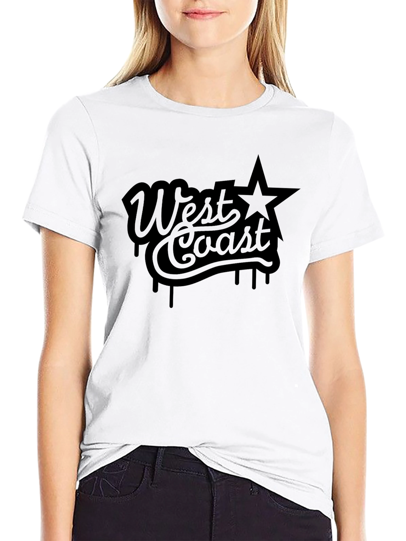 West Coast Star Graphic Tee - Mens Black T-Shirt