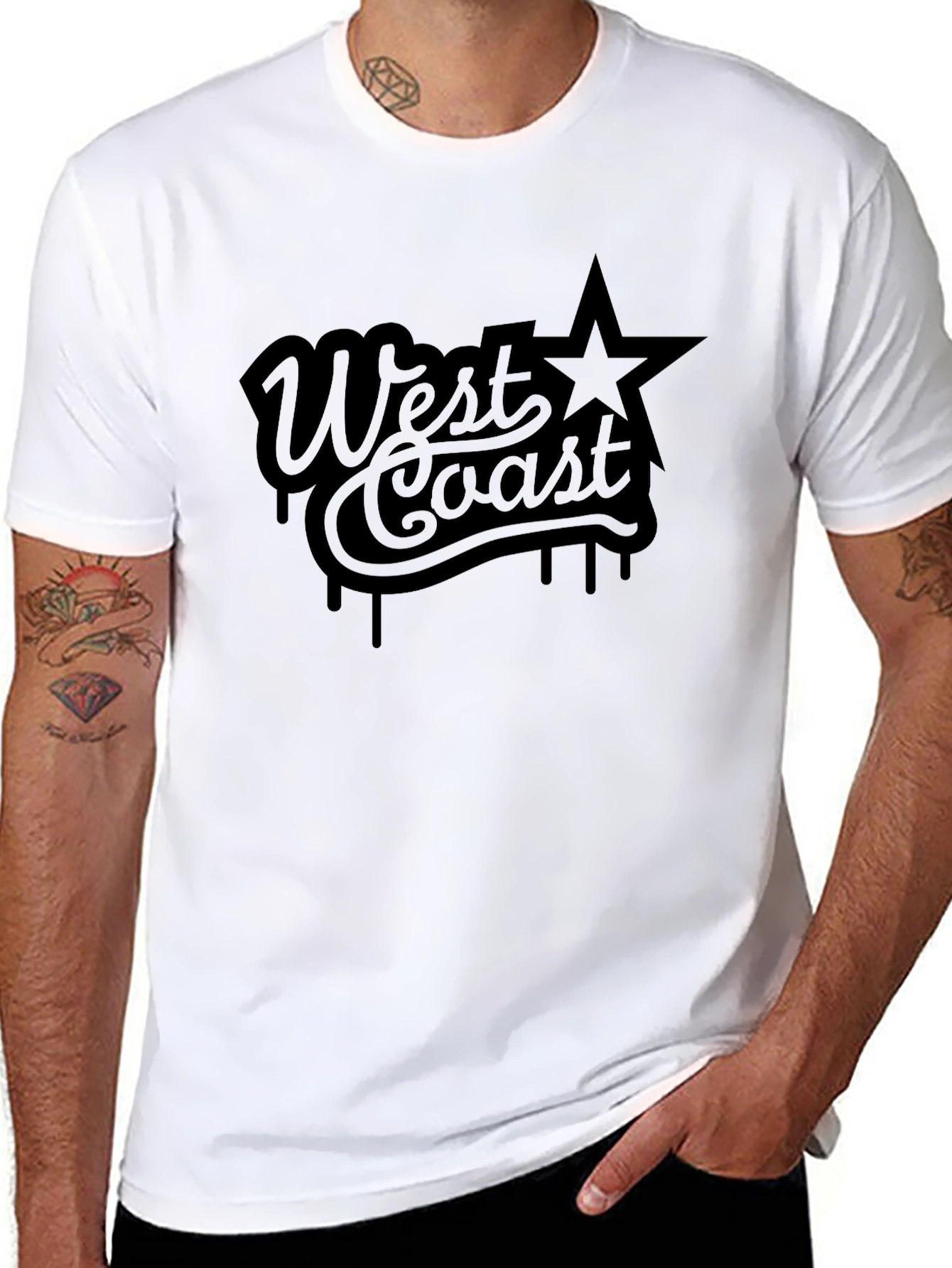 West Coast Star Graphic Tee - Mens Black T-Shirt