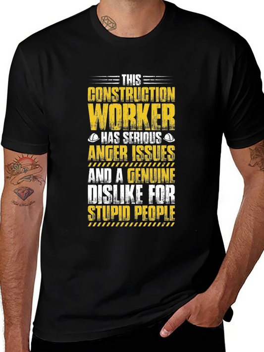 Construction Worker Anger Issues Graphic Tee