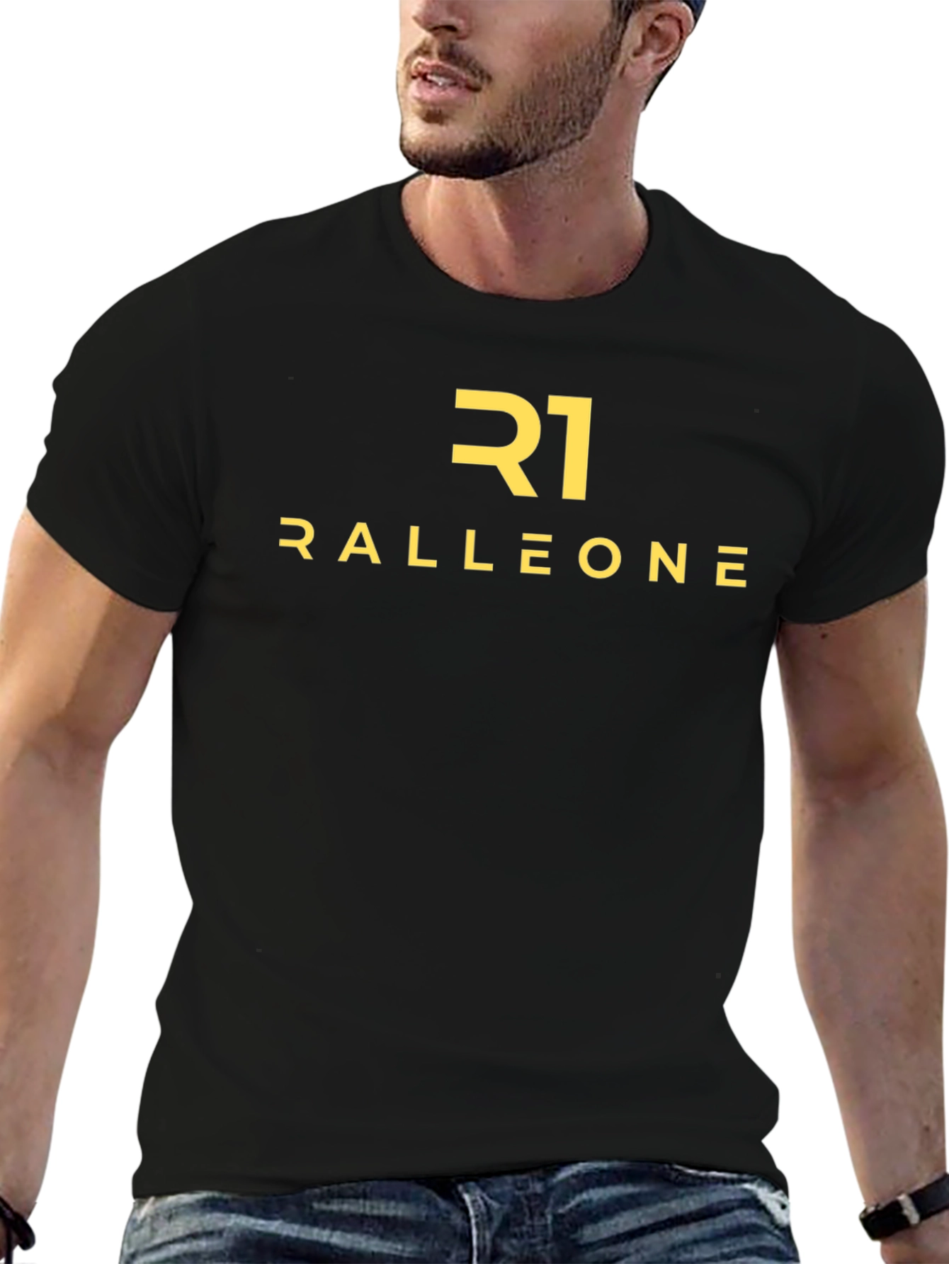Ralleone Black Graphic Tee - Modern Style