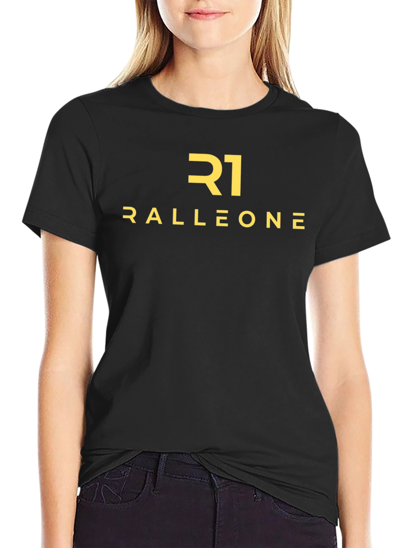Ralleone Black Graphic Tee - Modern Style