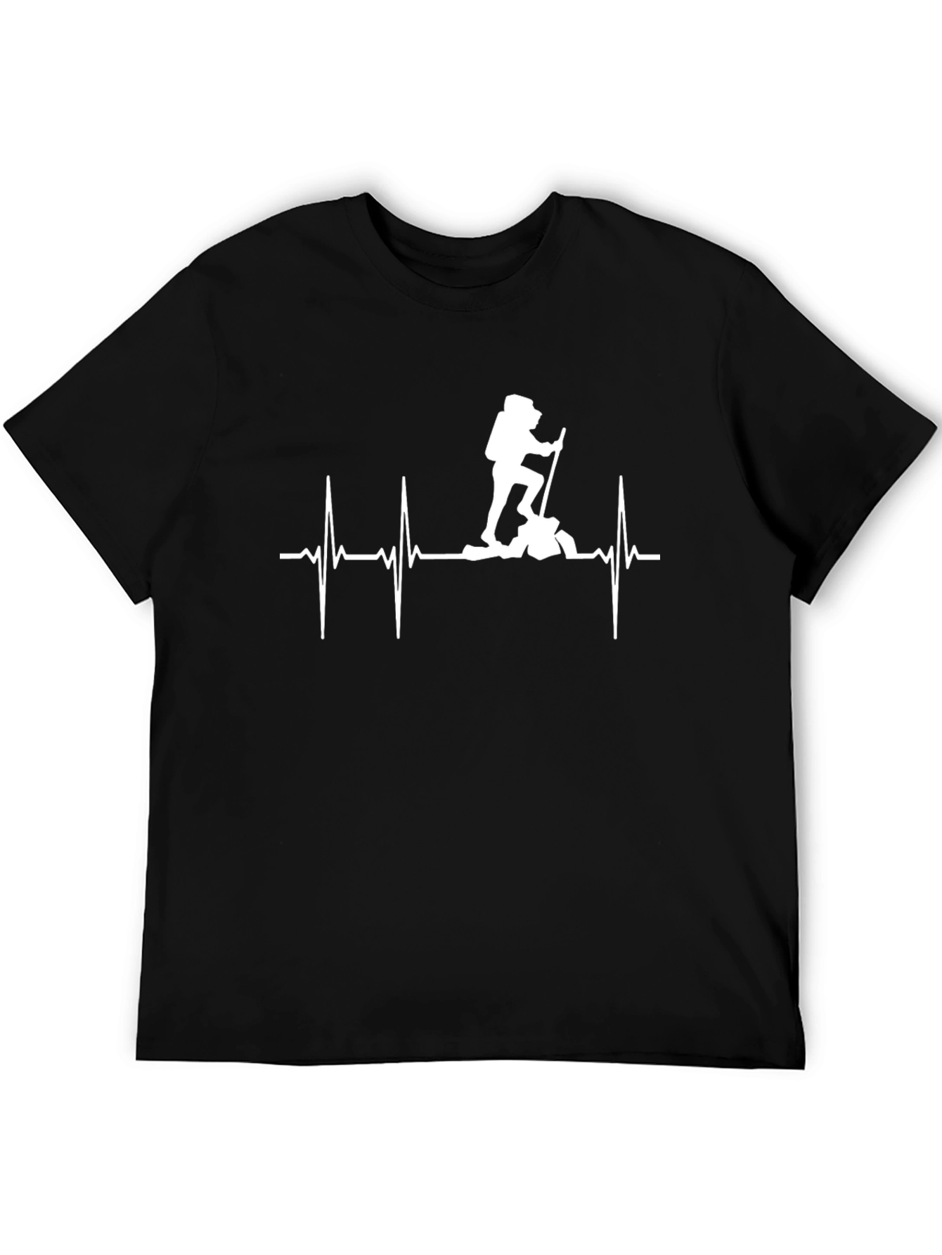Hiking Heartbeat T-Shirt Black