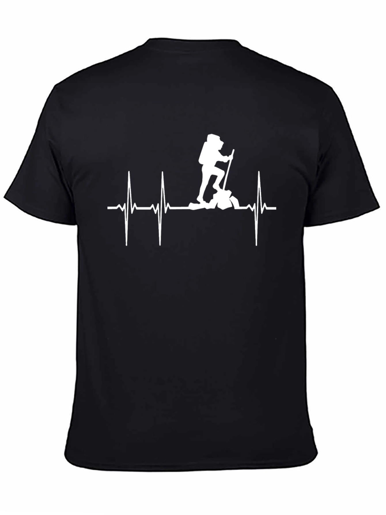 Hiking Heartbeat T-Shirt Black