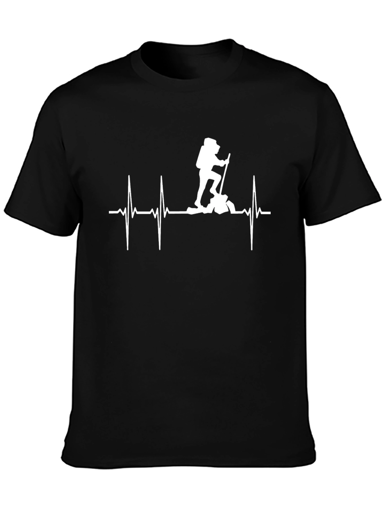 Hiking Heartbeat T-Shirt Black