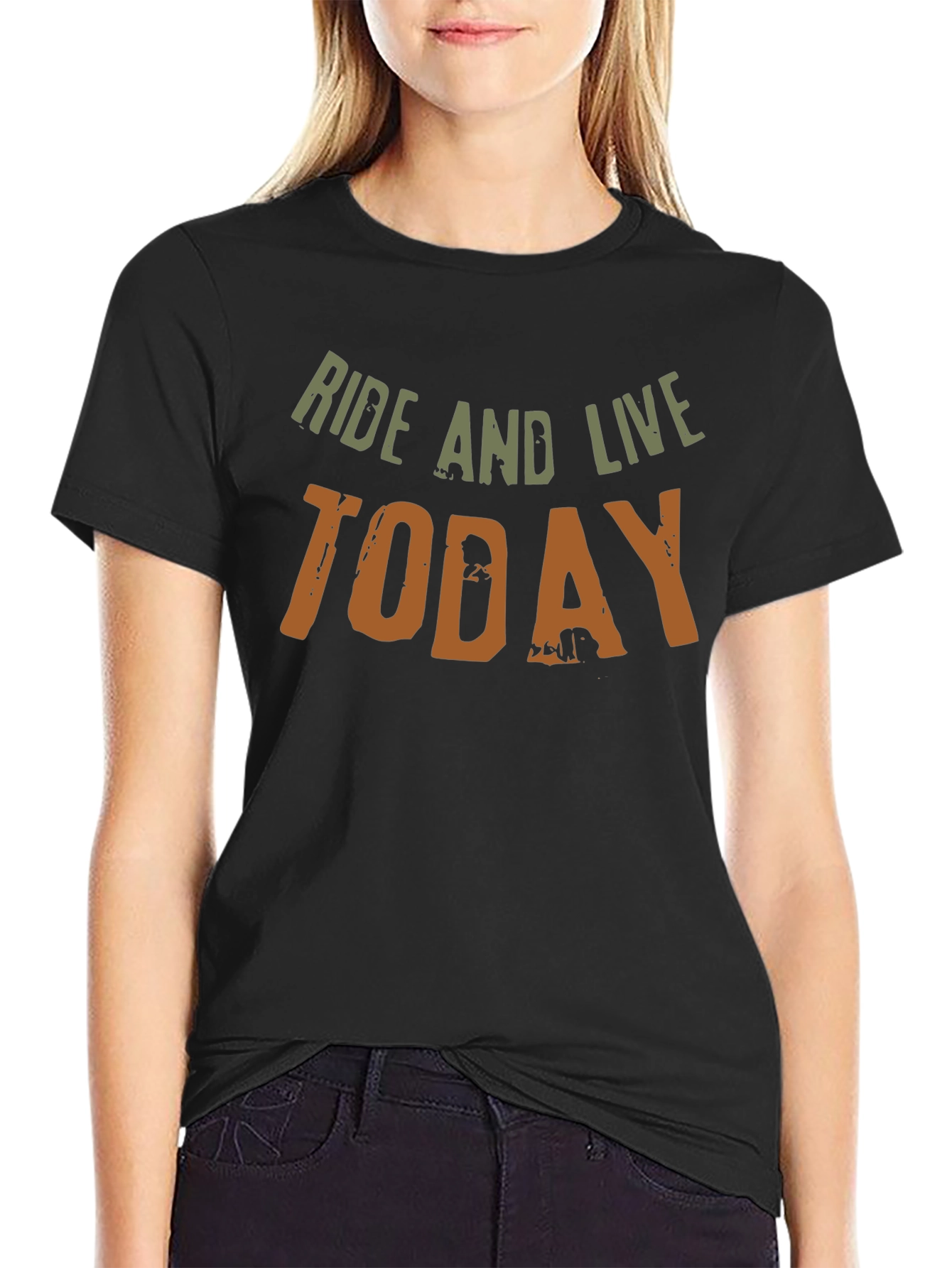 Ride and Live Today Mens Black T-Shirt