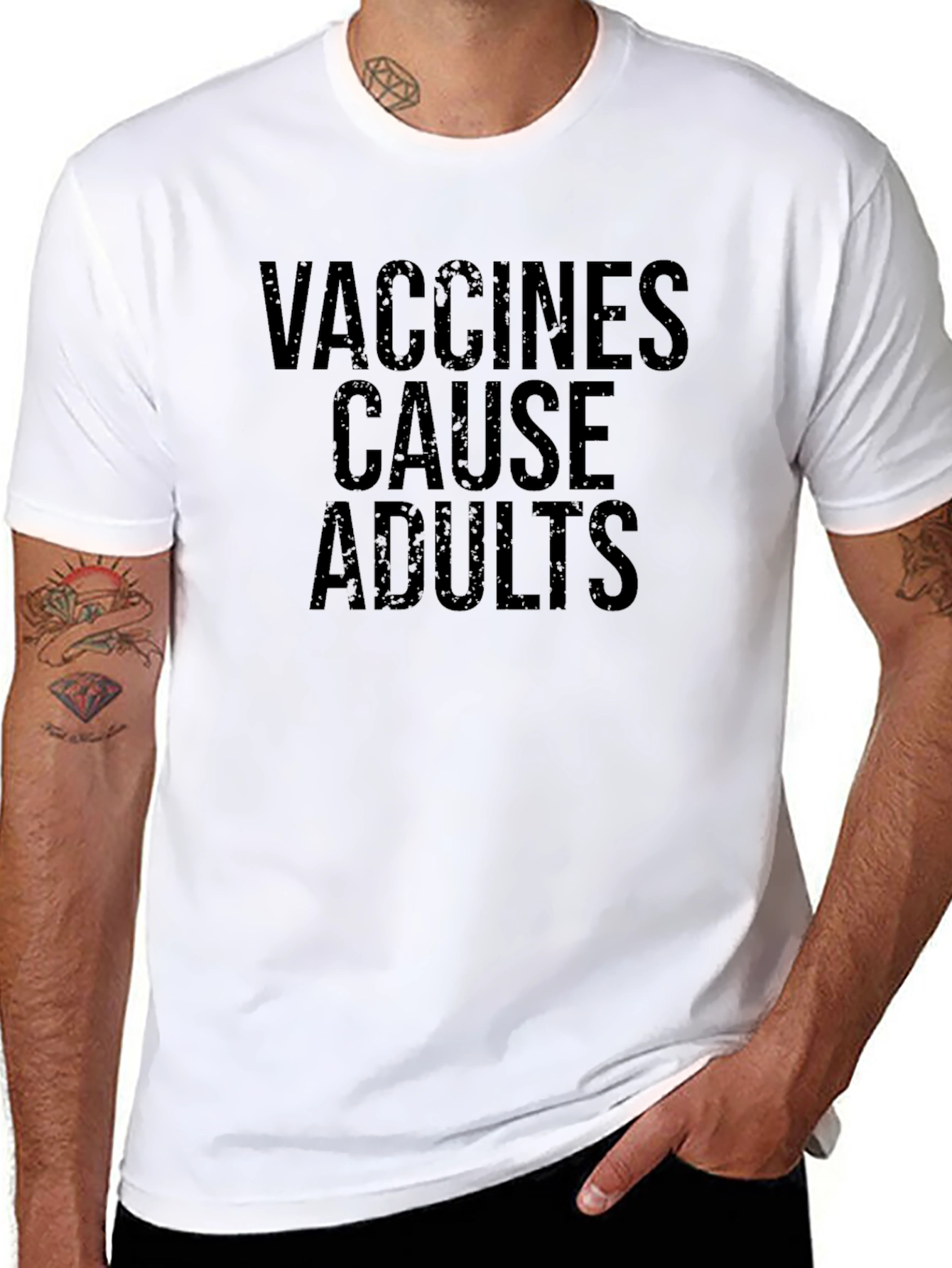 Vaccines Cause Adults Black T-Shirt