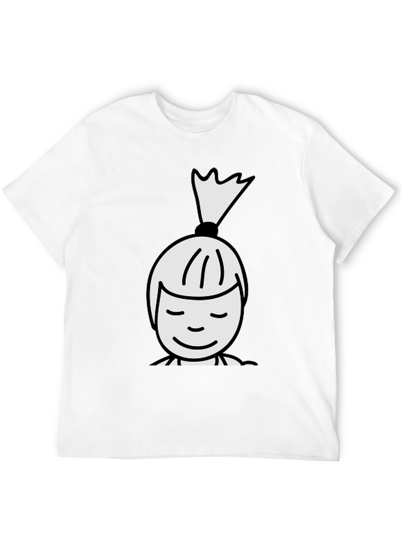 Black T-Shirt with Cartoon Girl Design