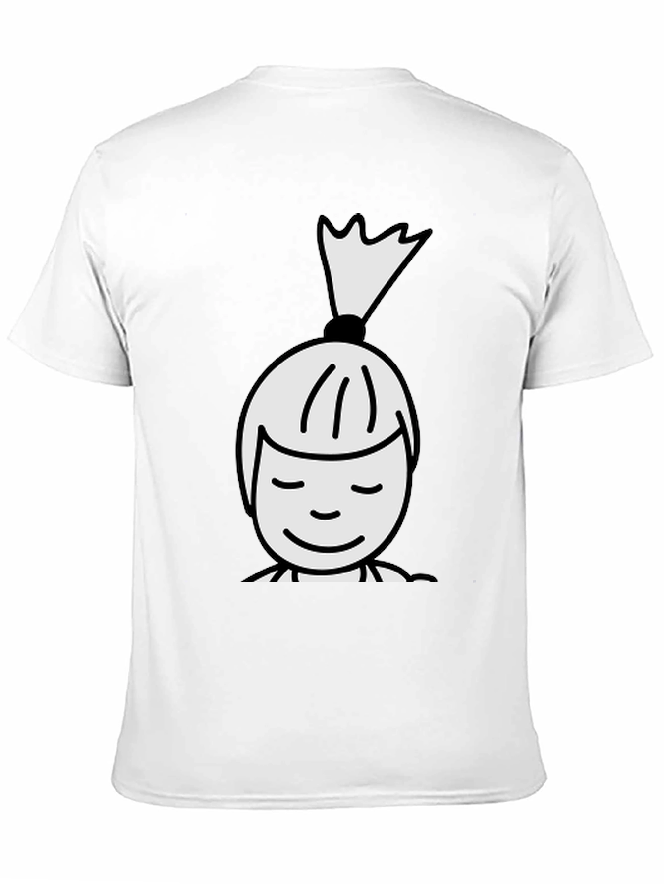 Black T-Shirt with Cartoon Girl Design