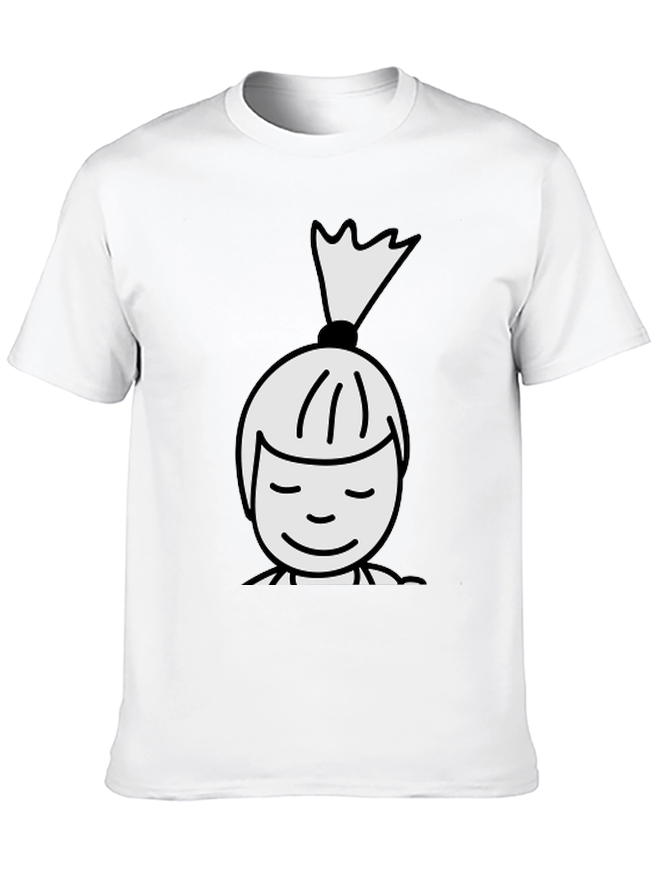 Black T-Shirt with Cartoon Girl Design