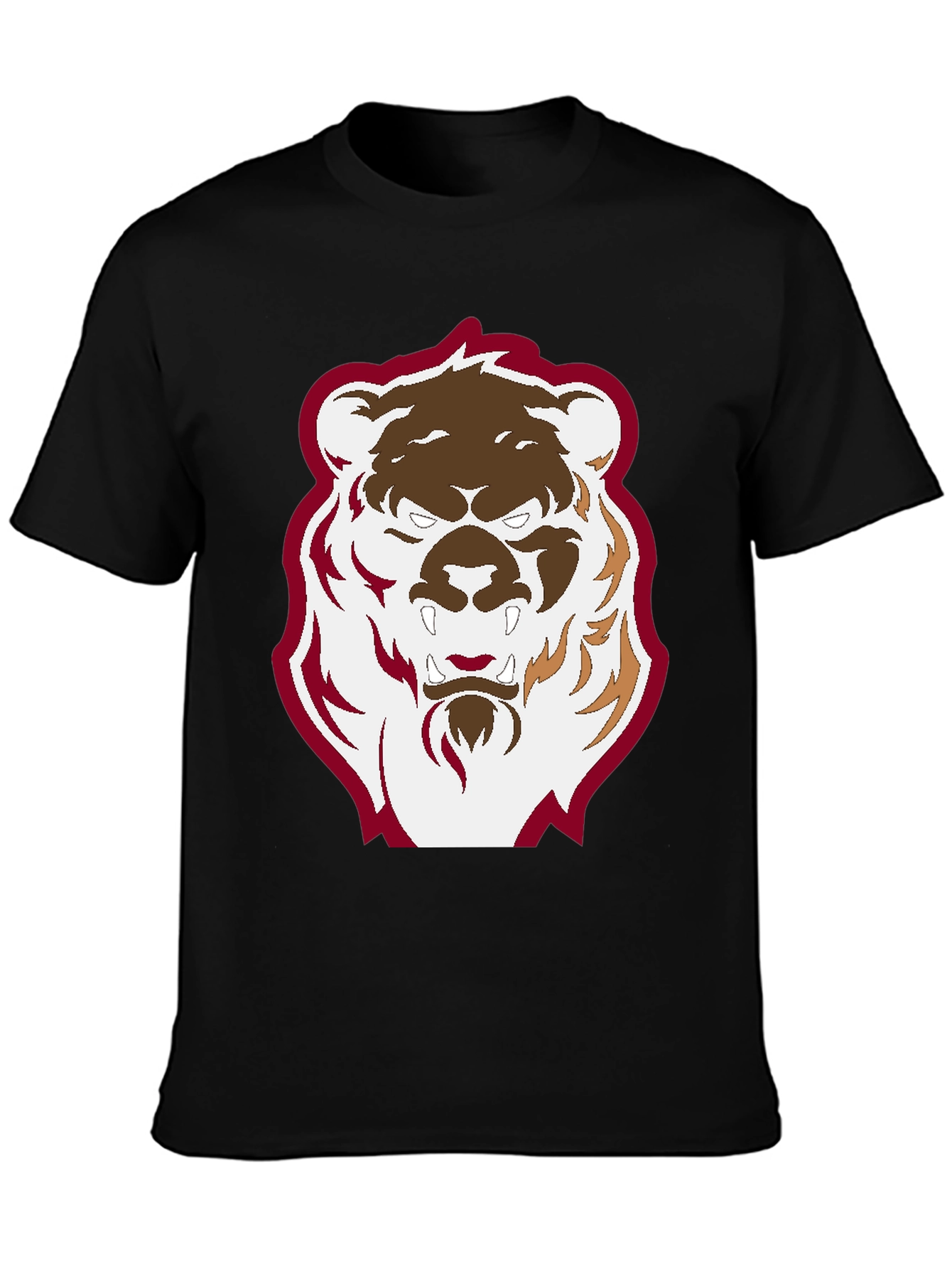 Mens Black T-Shirt with Graphic Bear Design