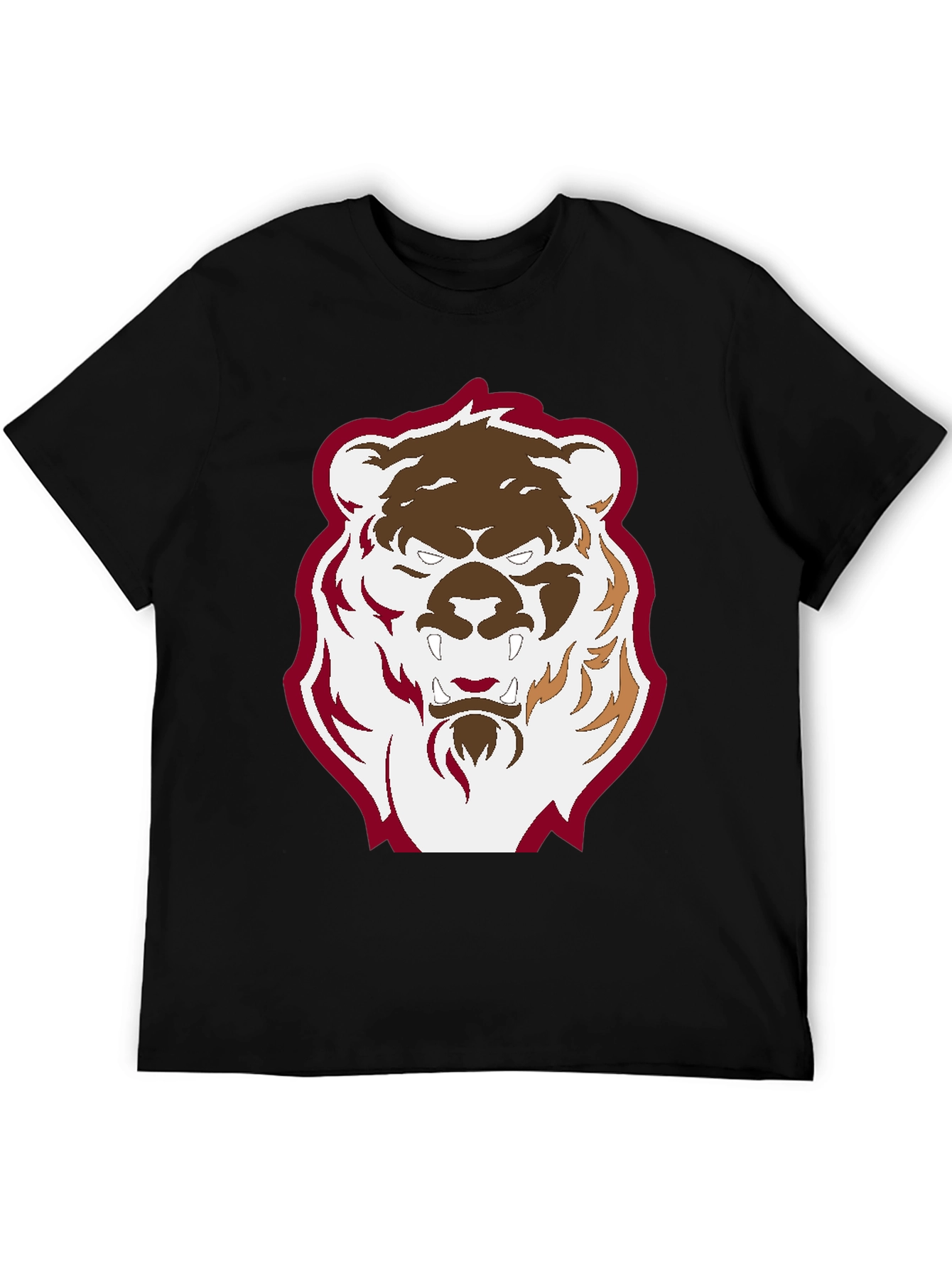 Mens Black T-Shirt with Graphic Bear Design