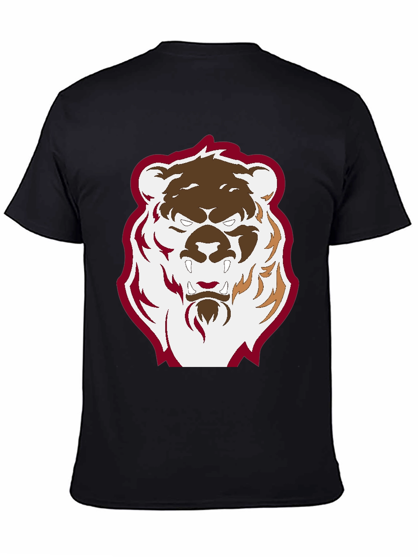 Mens Black T-Shirt with Graphic Bear Design