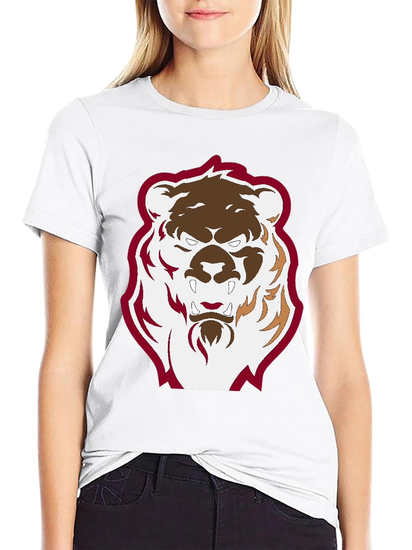 Mens Black T-Shirt with Graphic Bear Design