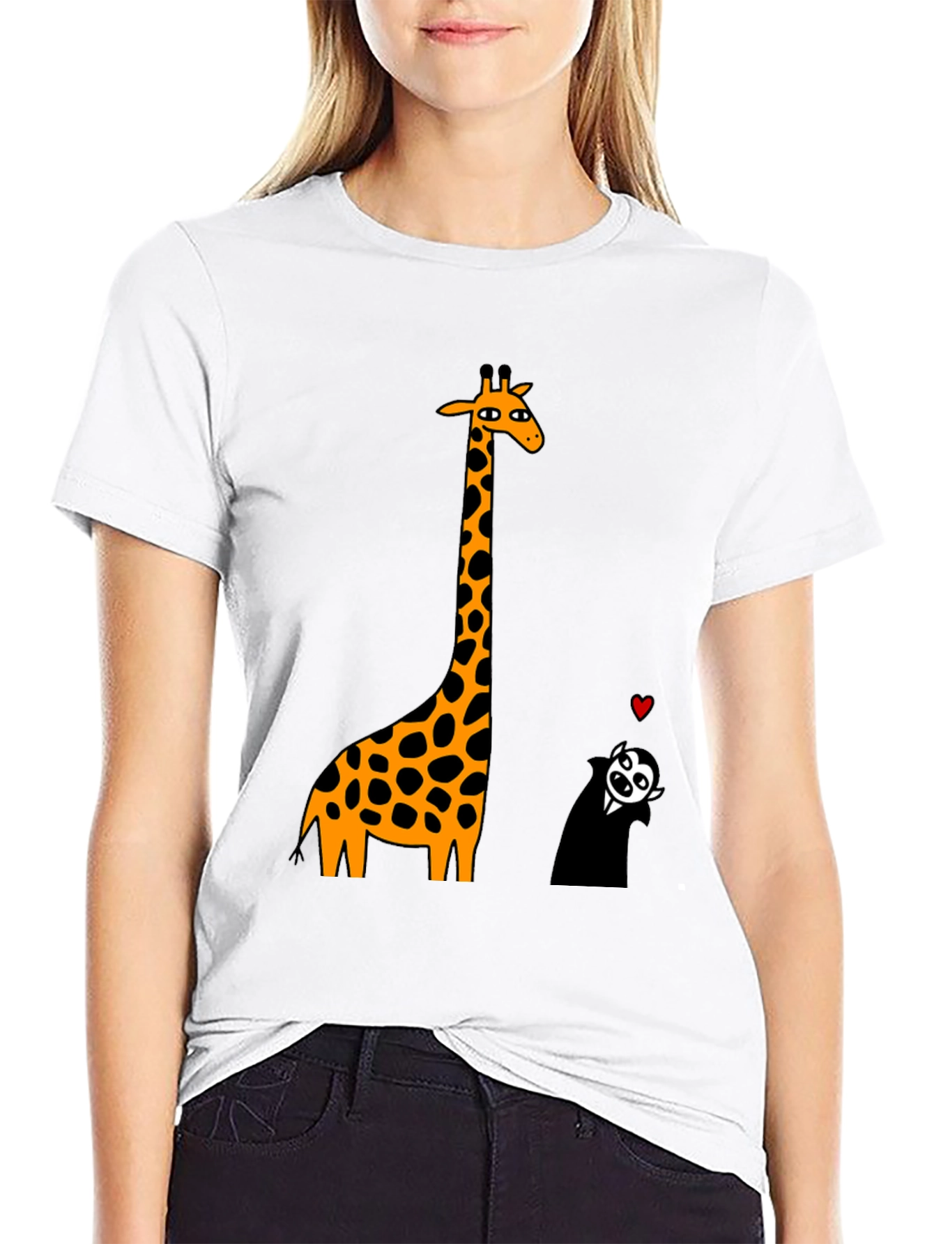 Giraffe & Vampire Graphic Tee - Black