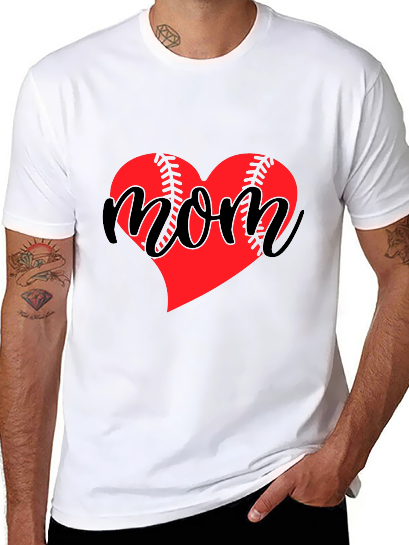 Baseball Mom Heart T-Shirt