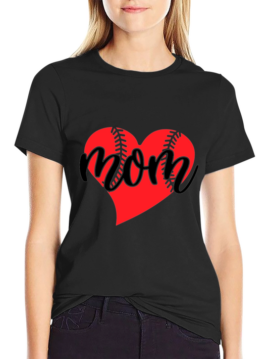 Baseball Mom Heart T-Shirt