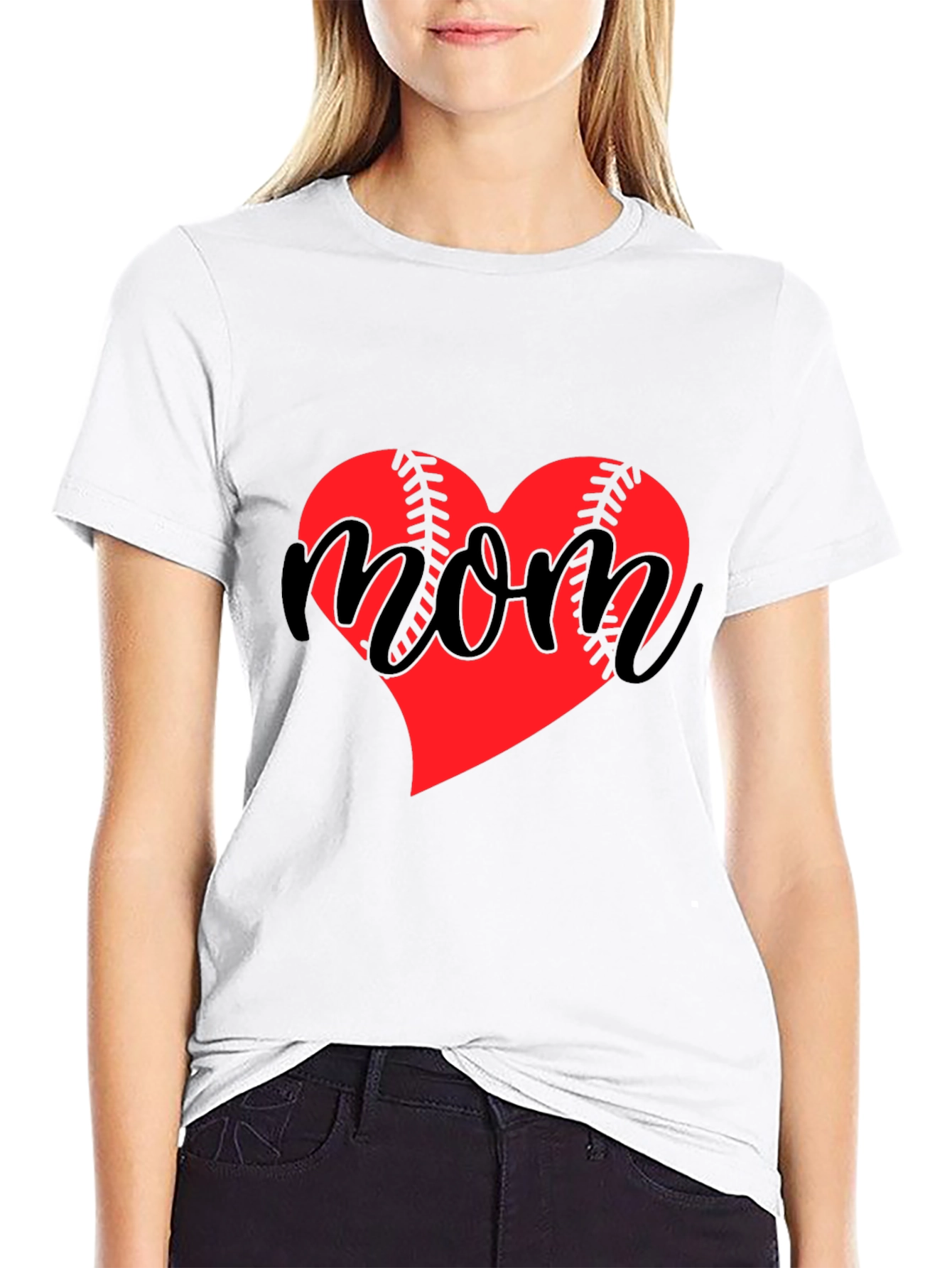 Baseball Mom Heart T-Shirt
