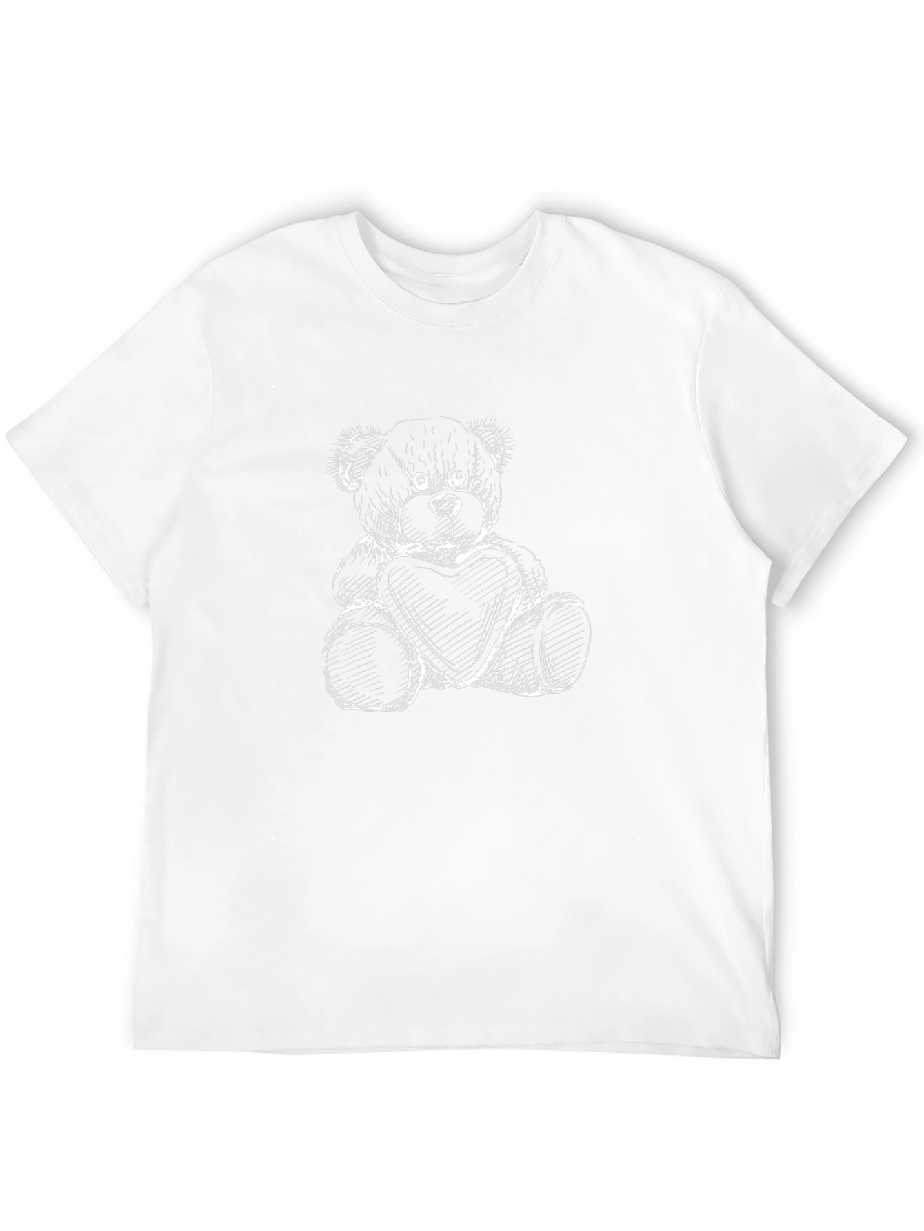 Teddy Bear Heart Graphic Black T-Shirt