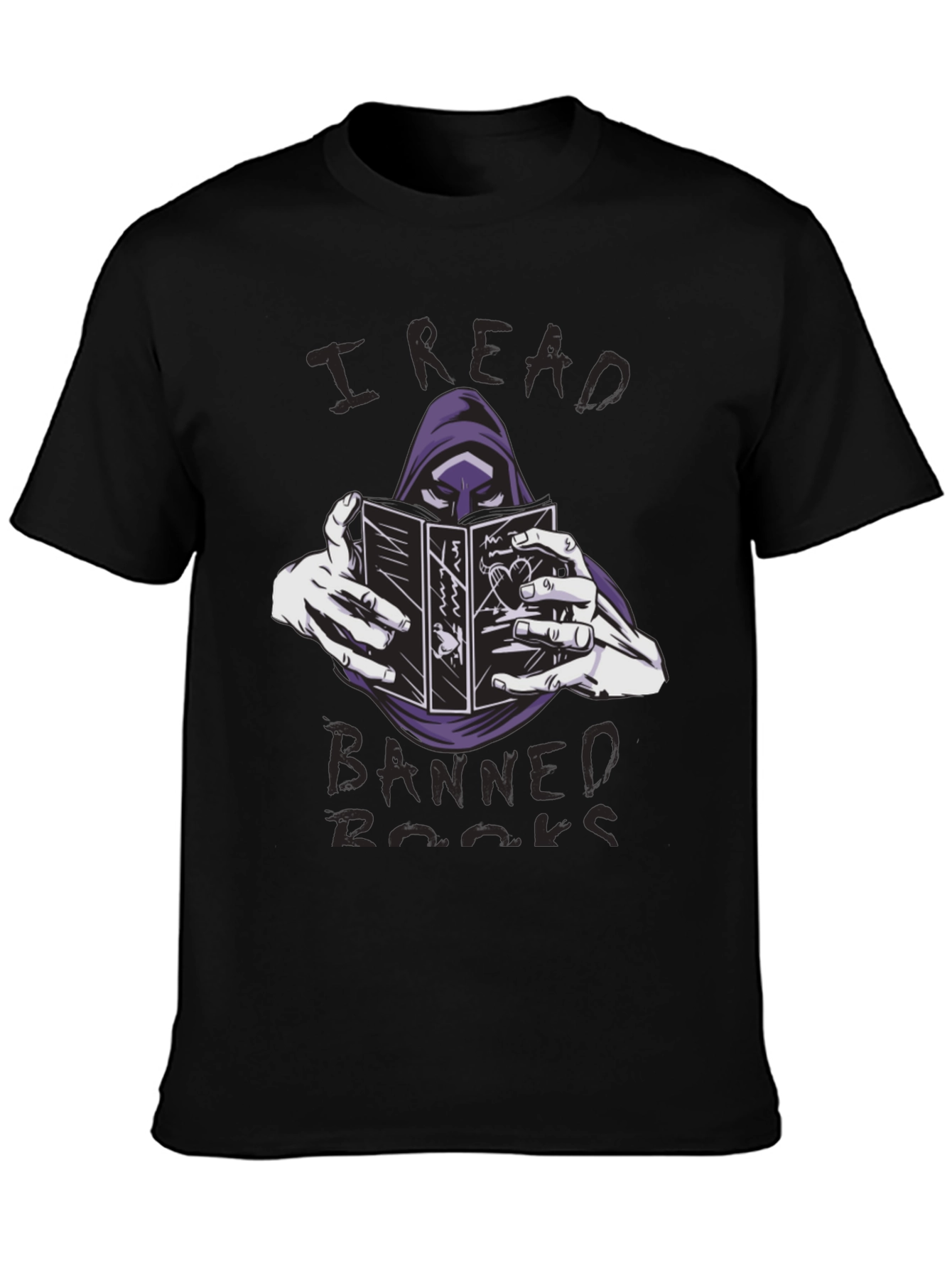 I Read Banned Books T-Shirt Grim Reaper Reader Tee