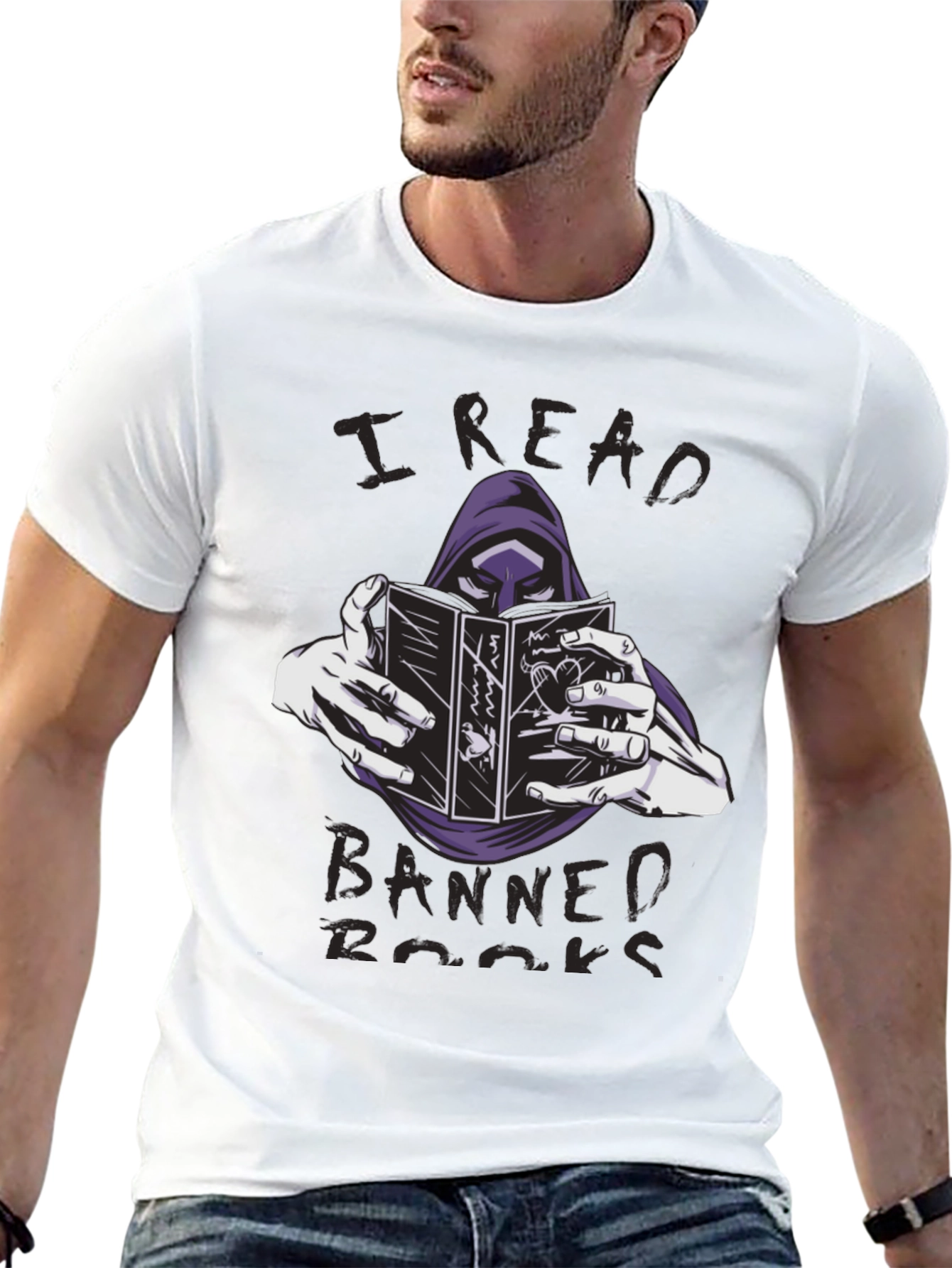 I Read Banned Books T-Shirt Grim Reaper Reader Tee