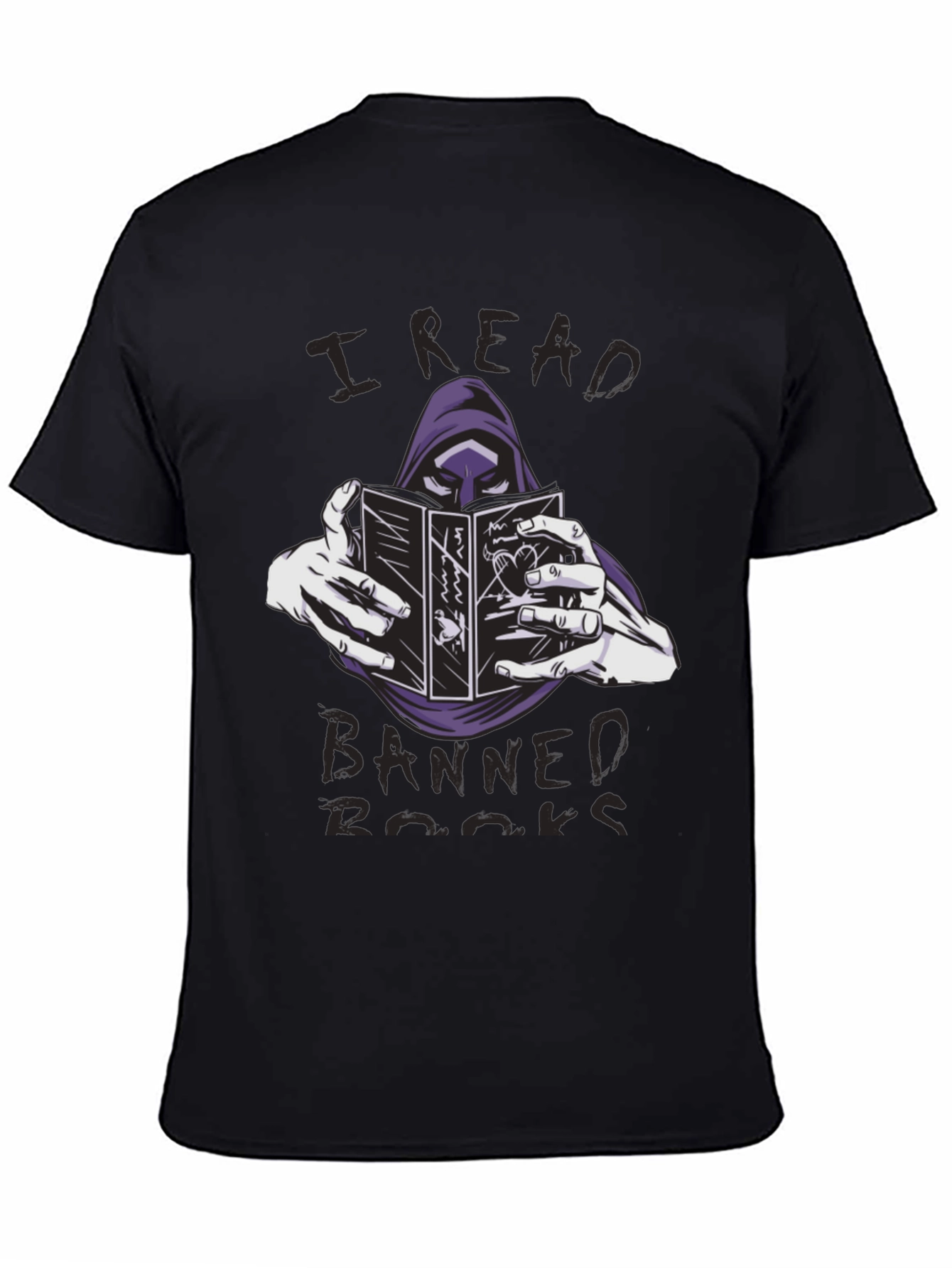 I Read Banned Books T-Shirt Grim Reaper Reader Tee