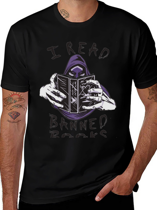I Read Banned Books T-Shirt Grim Reaper Reader Tee