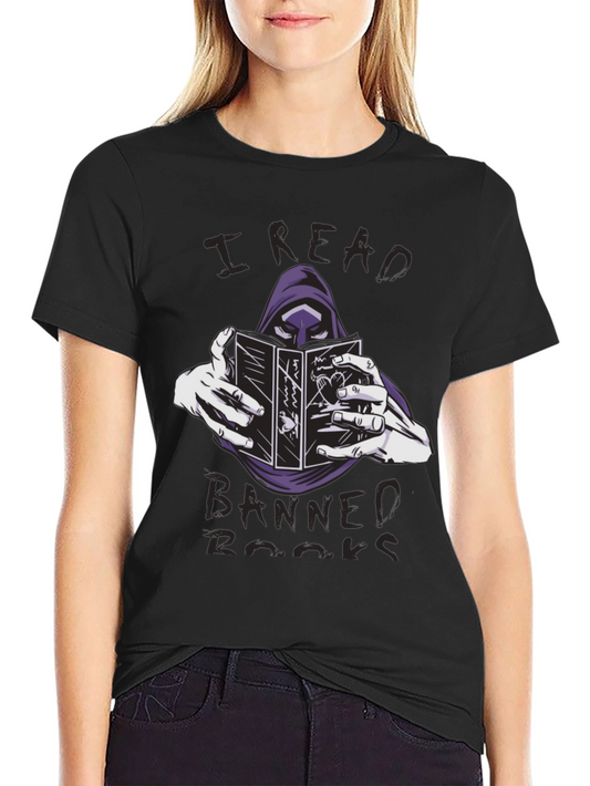 I Read Banned Books T-Shirt Grim Reaper Reader Tee
