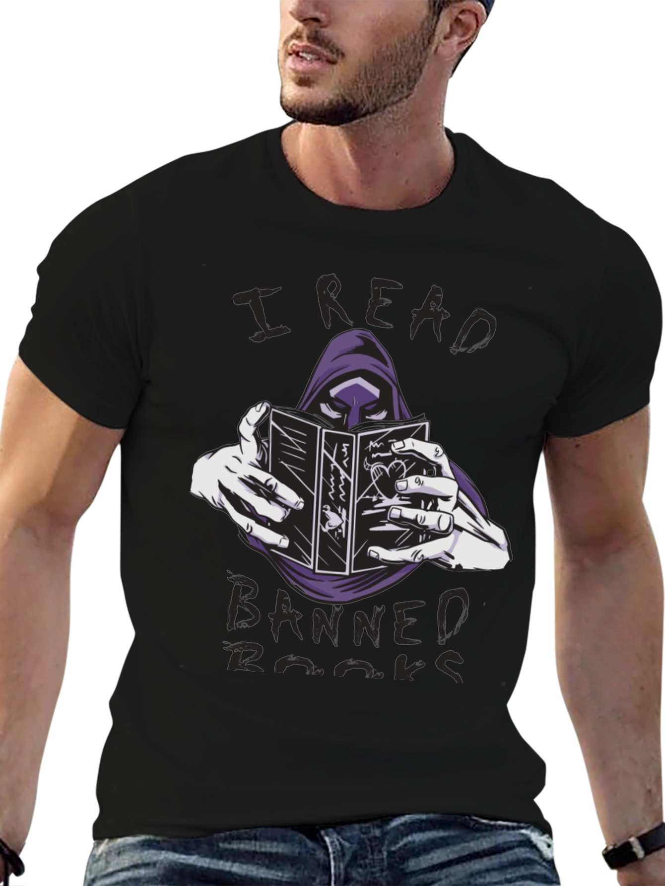 I Read Banned Books T-Shirt Grim Reaper Reader Tee