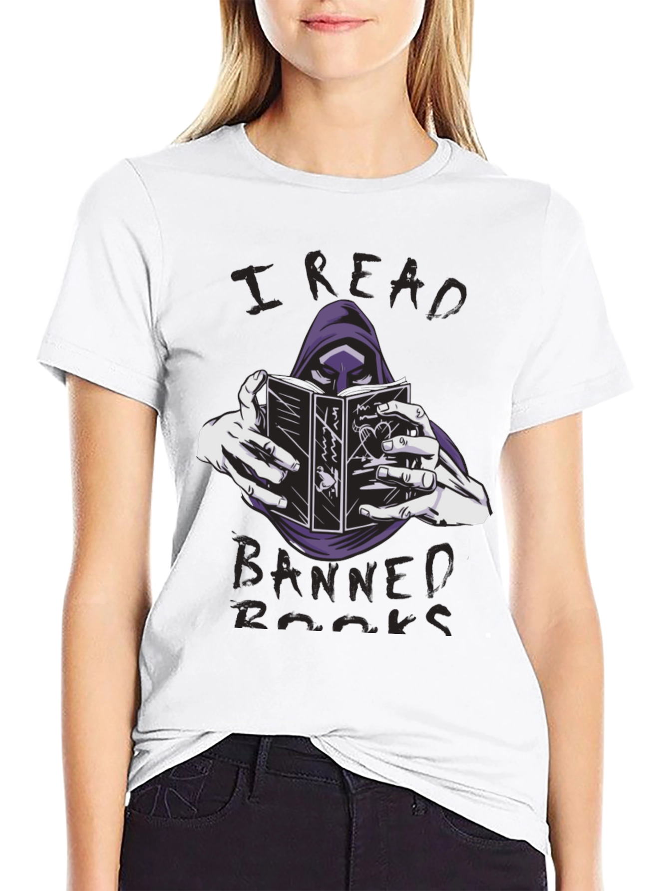 I Read Banned Books T-Shirt Grim Reaper Reader Tee