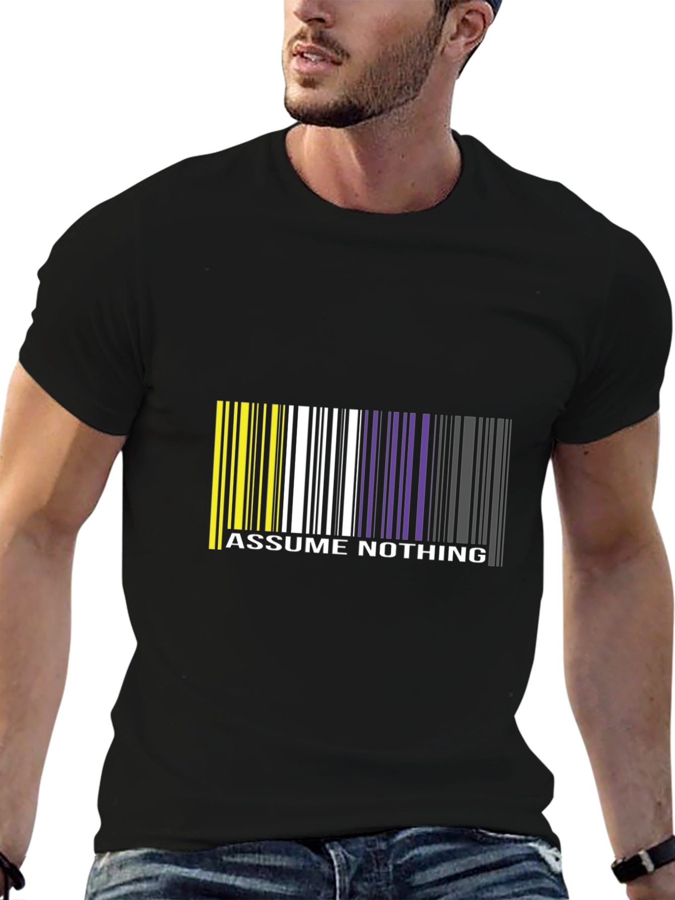 Assume Nothing Barcode T-Shirt - Unique Graphic Tee