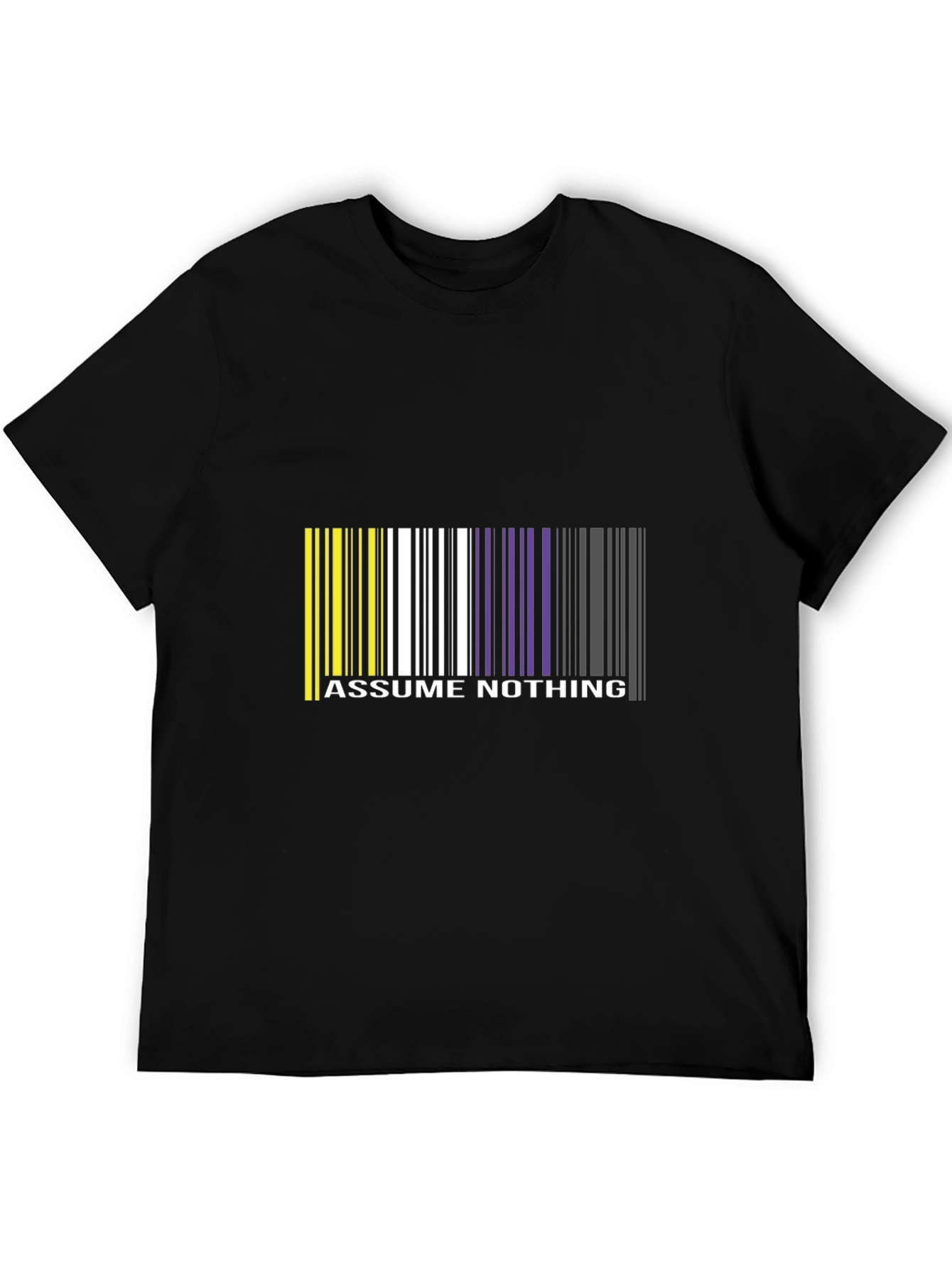 Assume Nothing Barcode T-Shirt - Unique Graphic Tee
