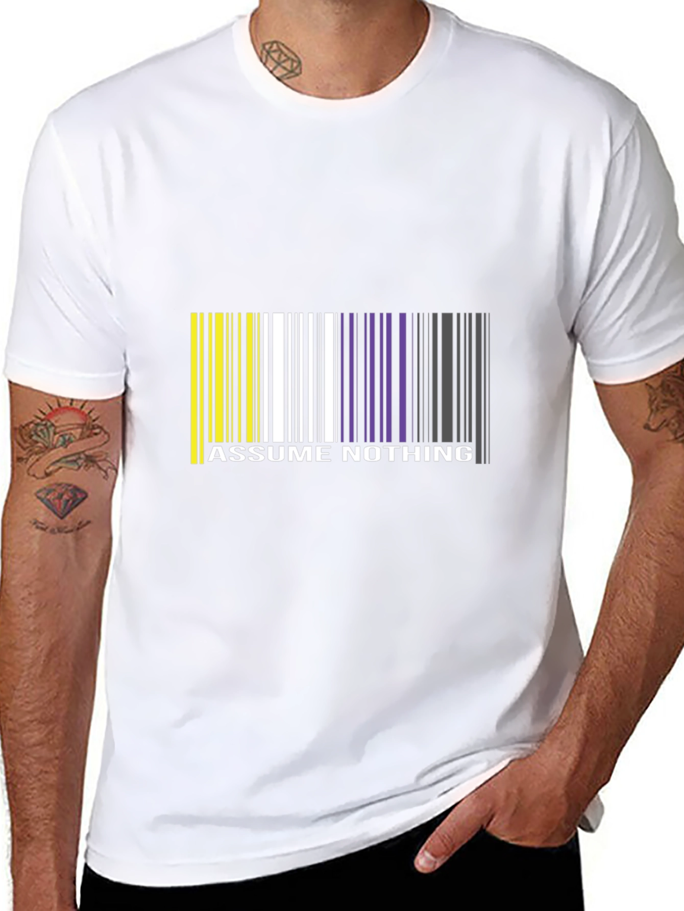 Assume Nothing Barcode T-Shirt - Unique Graphic Tee