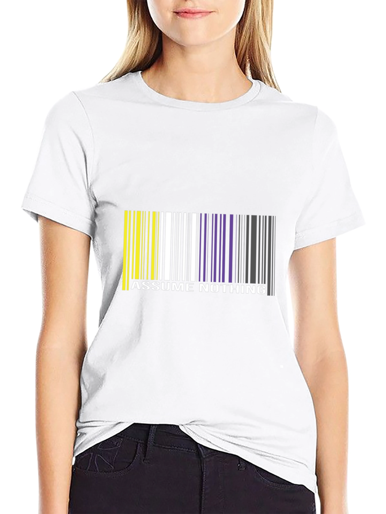 Assume Nothing Barcode T-Shirt - Unique Graphic Tee
