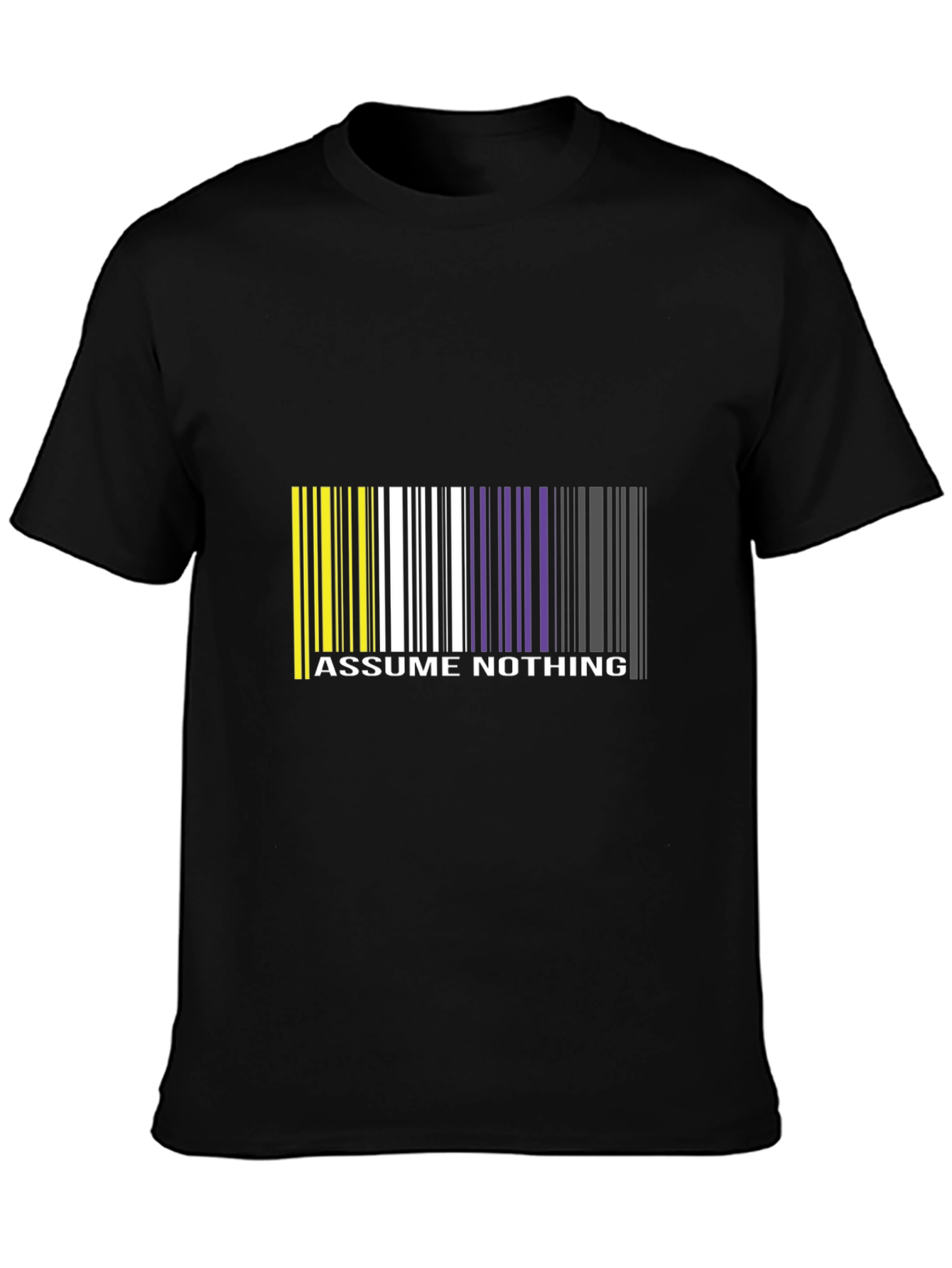 Assume Nothing Barcode T-Shirt - Unique Graphic Tee