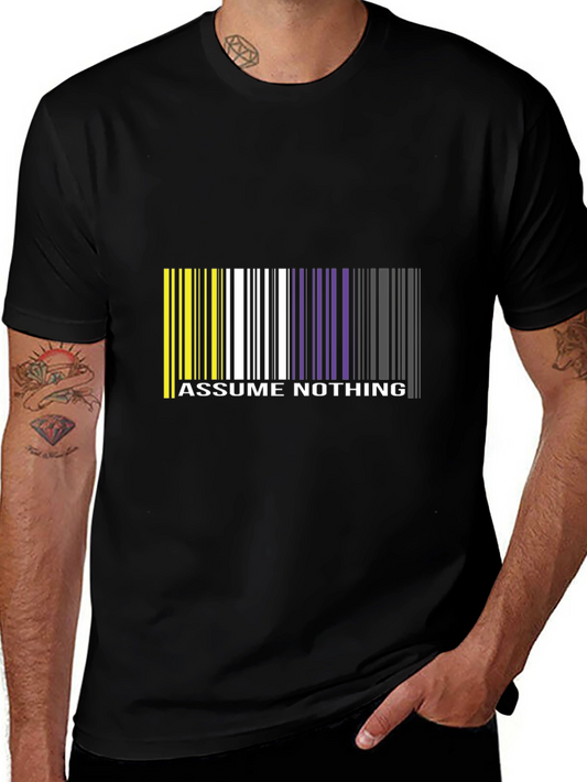 Assume Nothing Barcode T-Shirt - Unique Graphic Tee