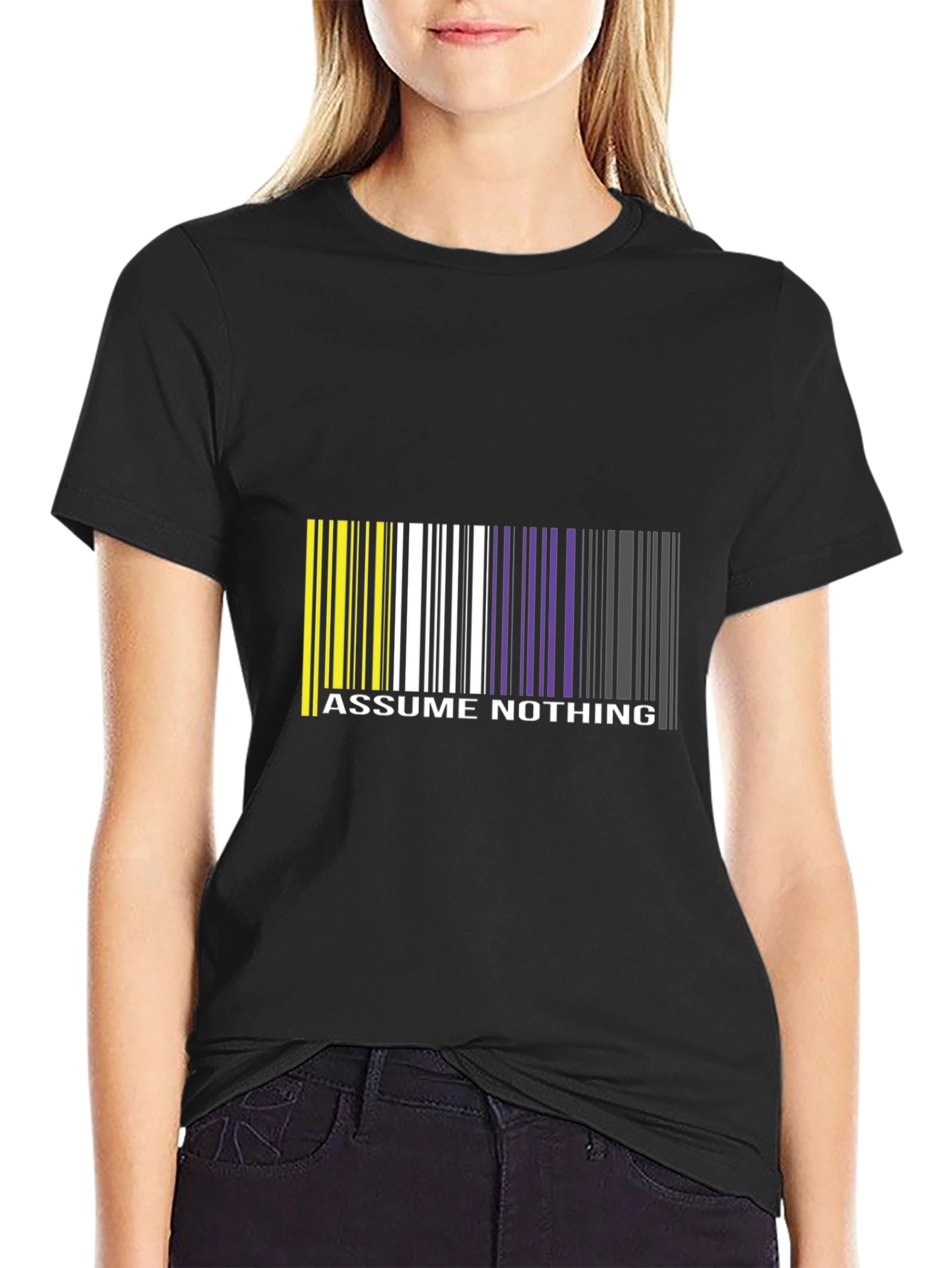 Assume Nothing Barcode T-Shirt - Unique Graphic Tee
