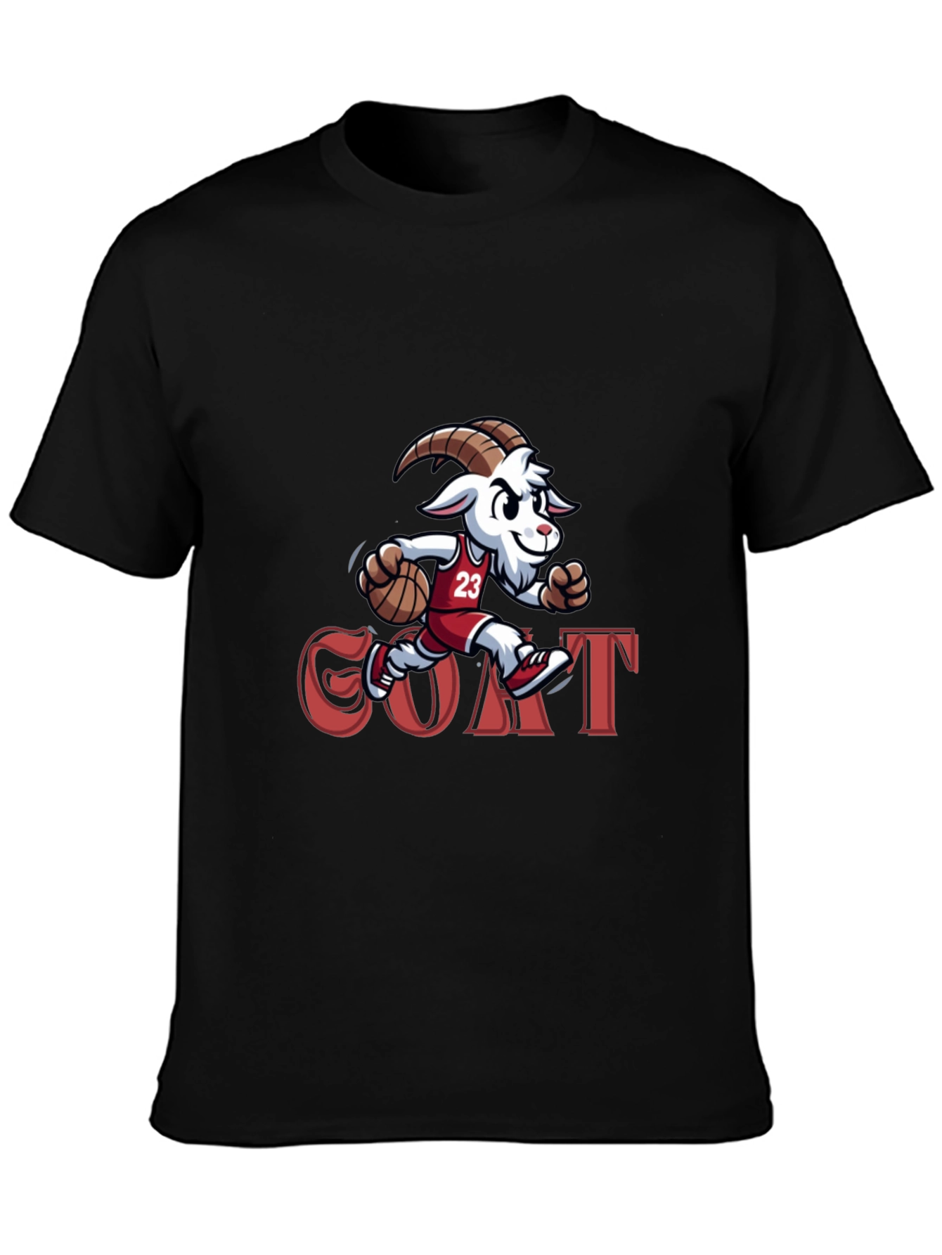 Goat Basketball Black T-Shirt