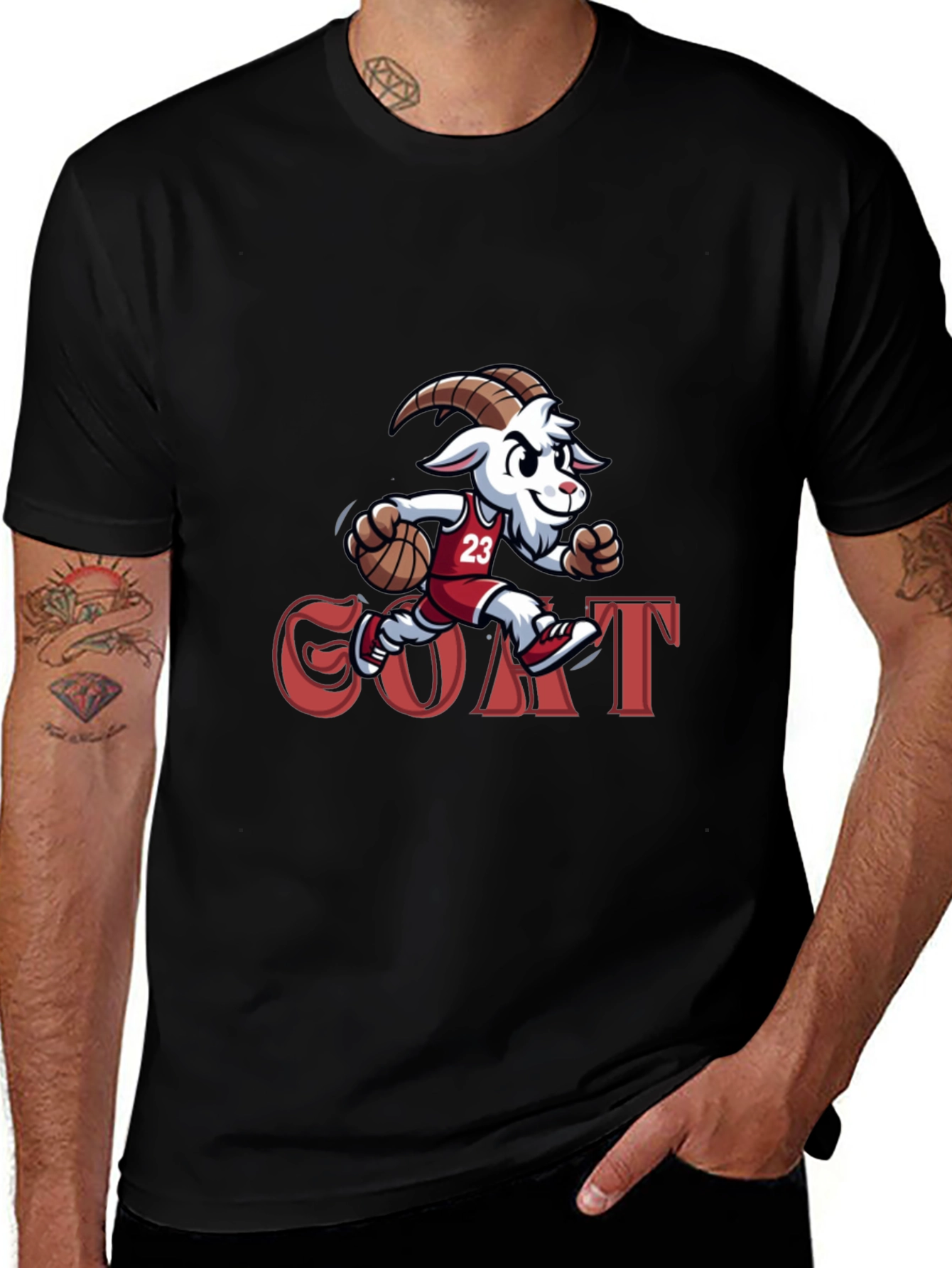 Goat Basketball Black T-Shirt