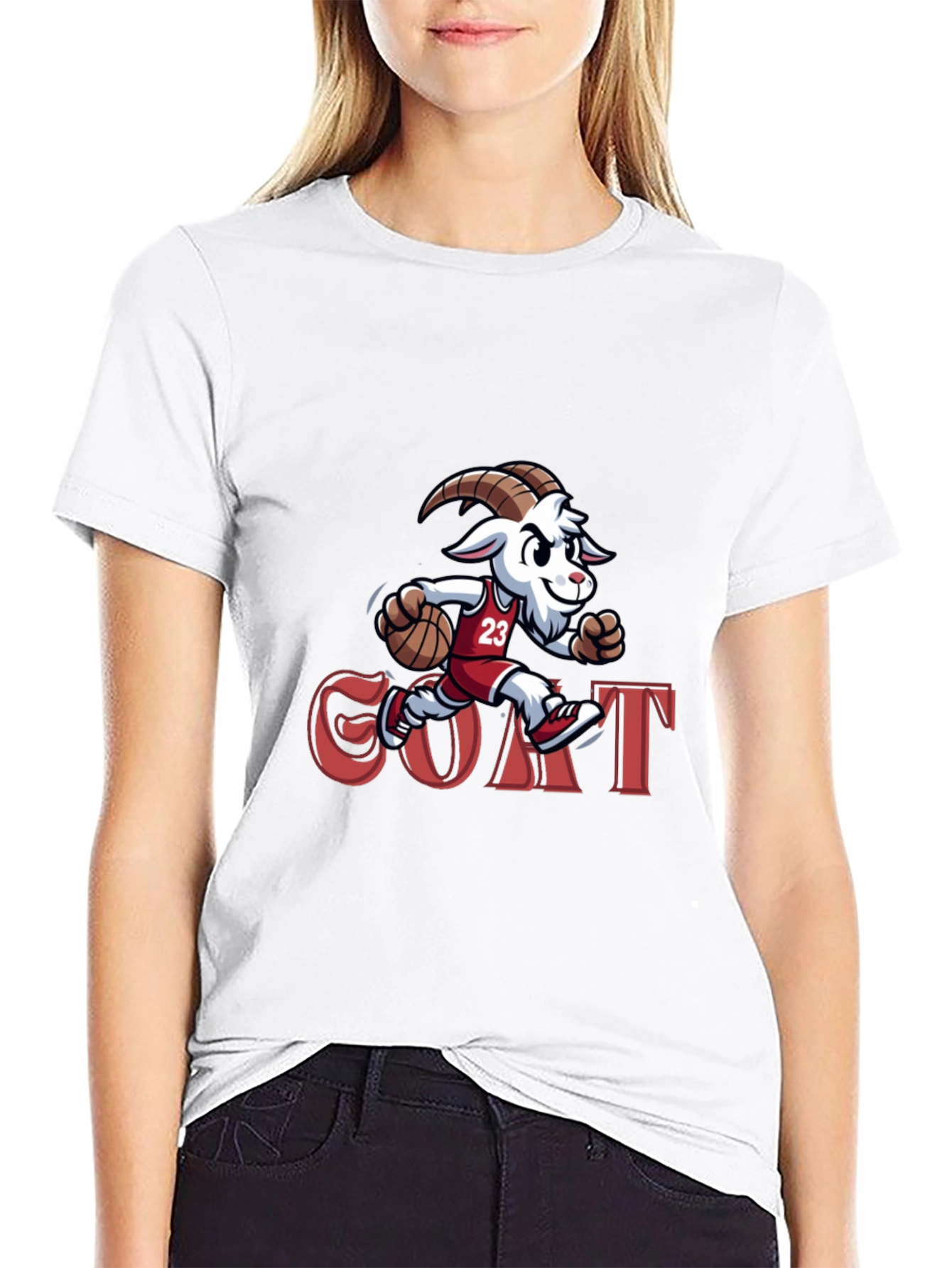 Goat Basketball Black T-Shirt