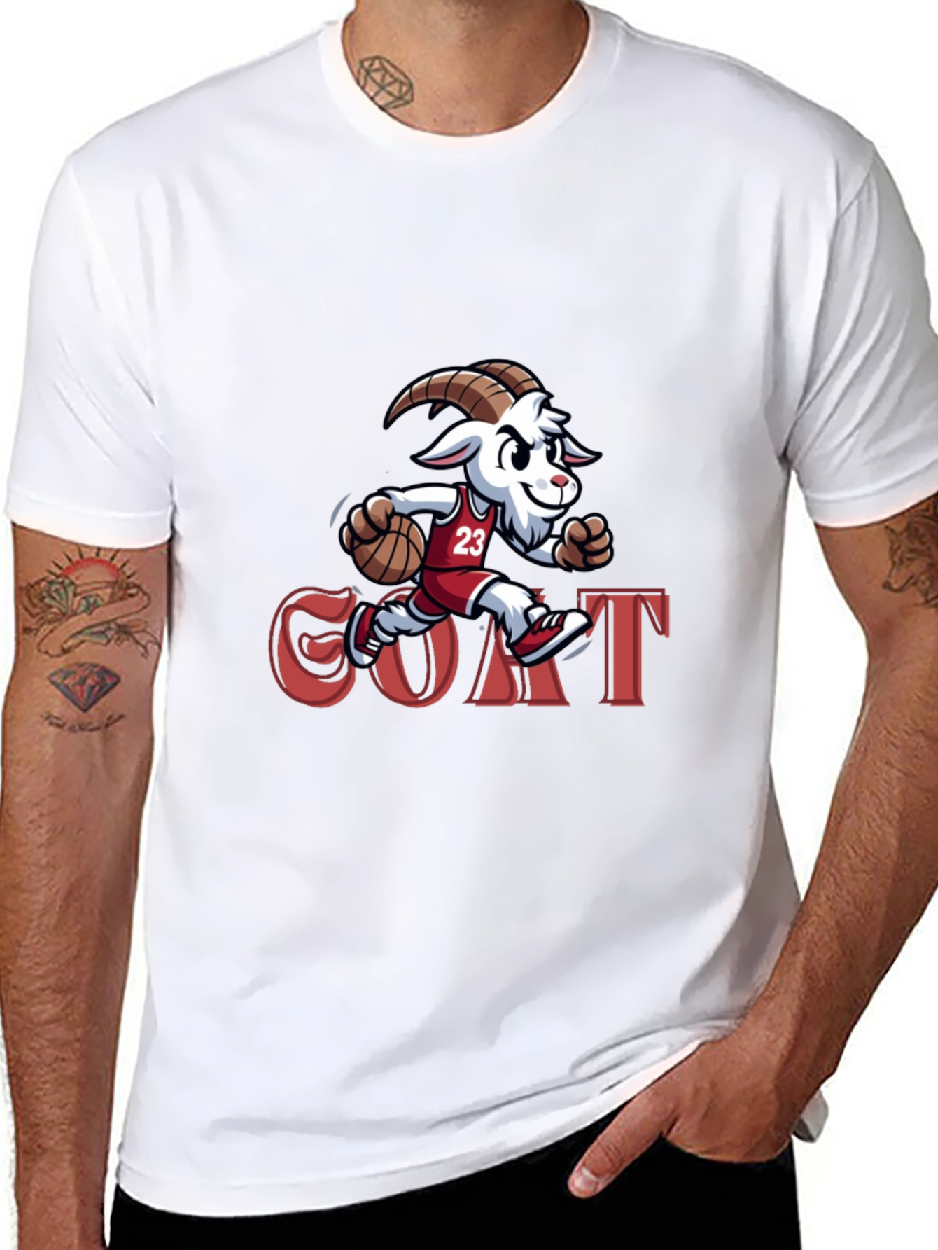 Goat Basketball Black T-Shirt