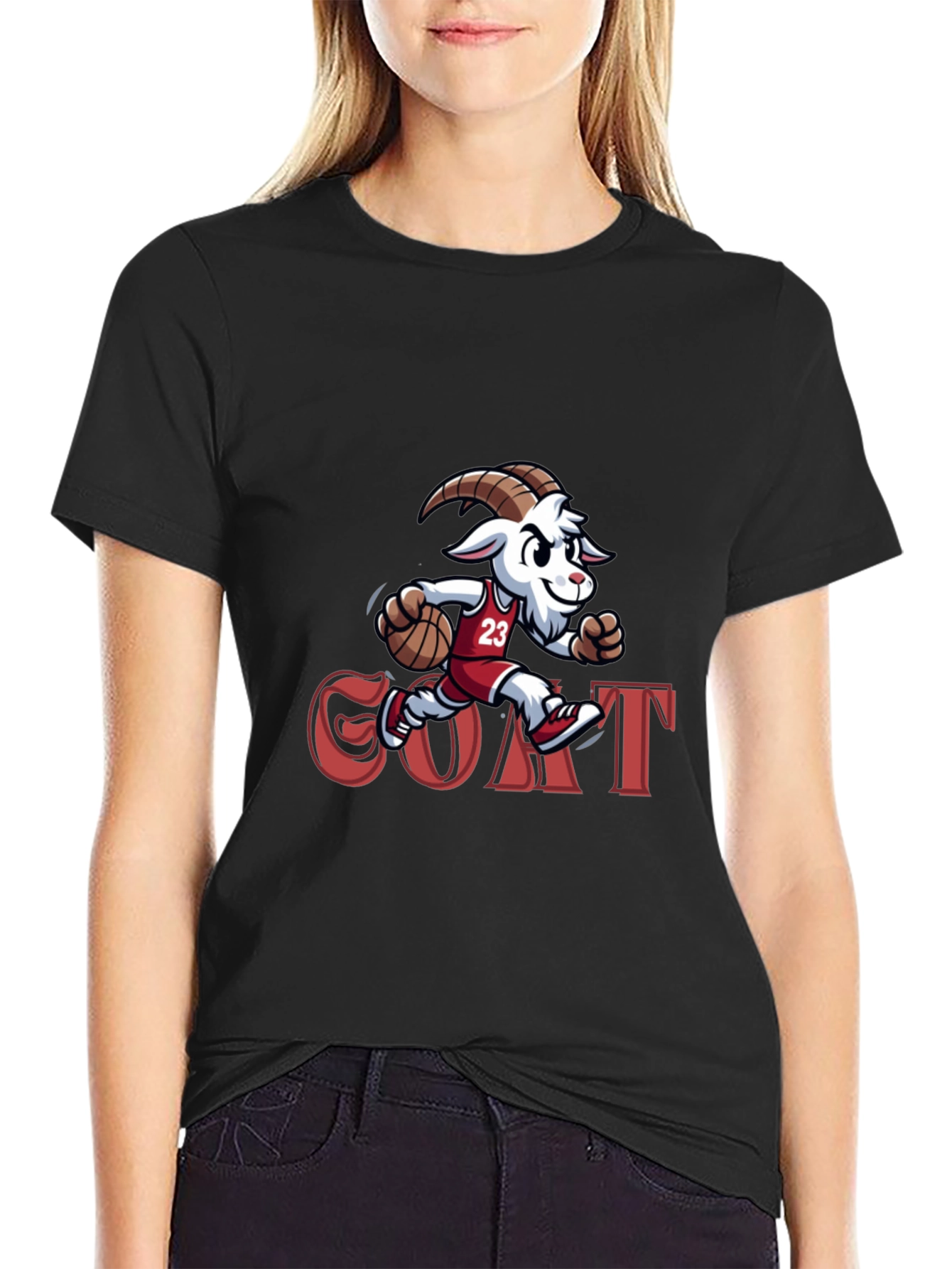 Goat Basketball Black T-Shirt