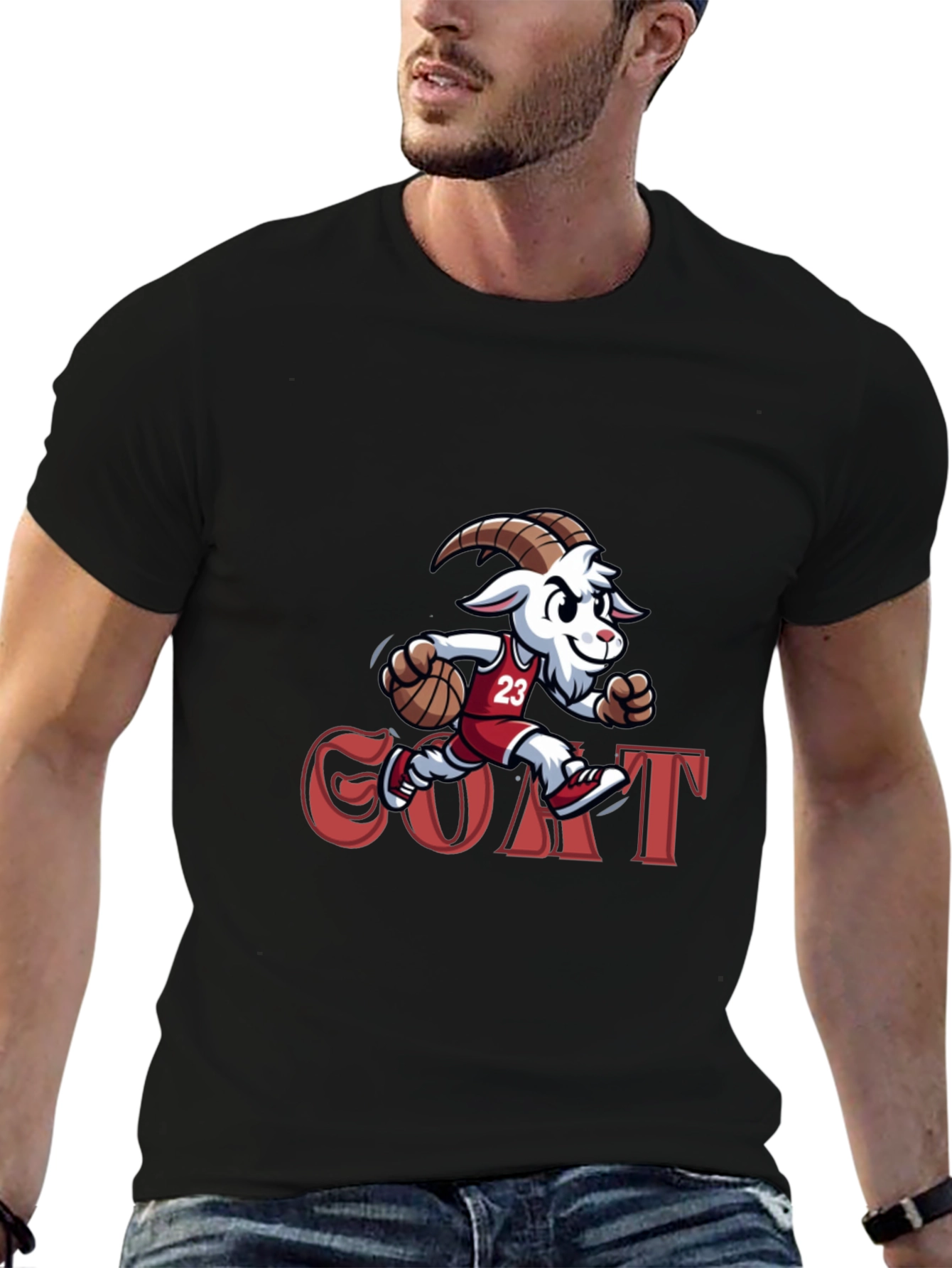 Goat Basketball Black T-Shirt